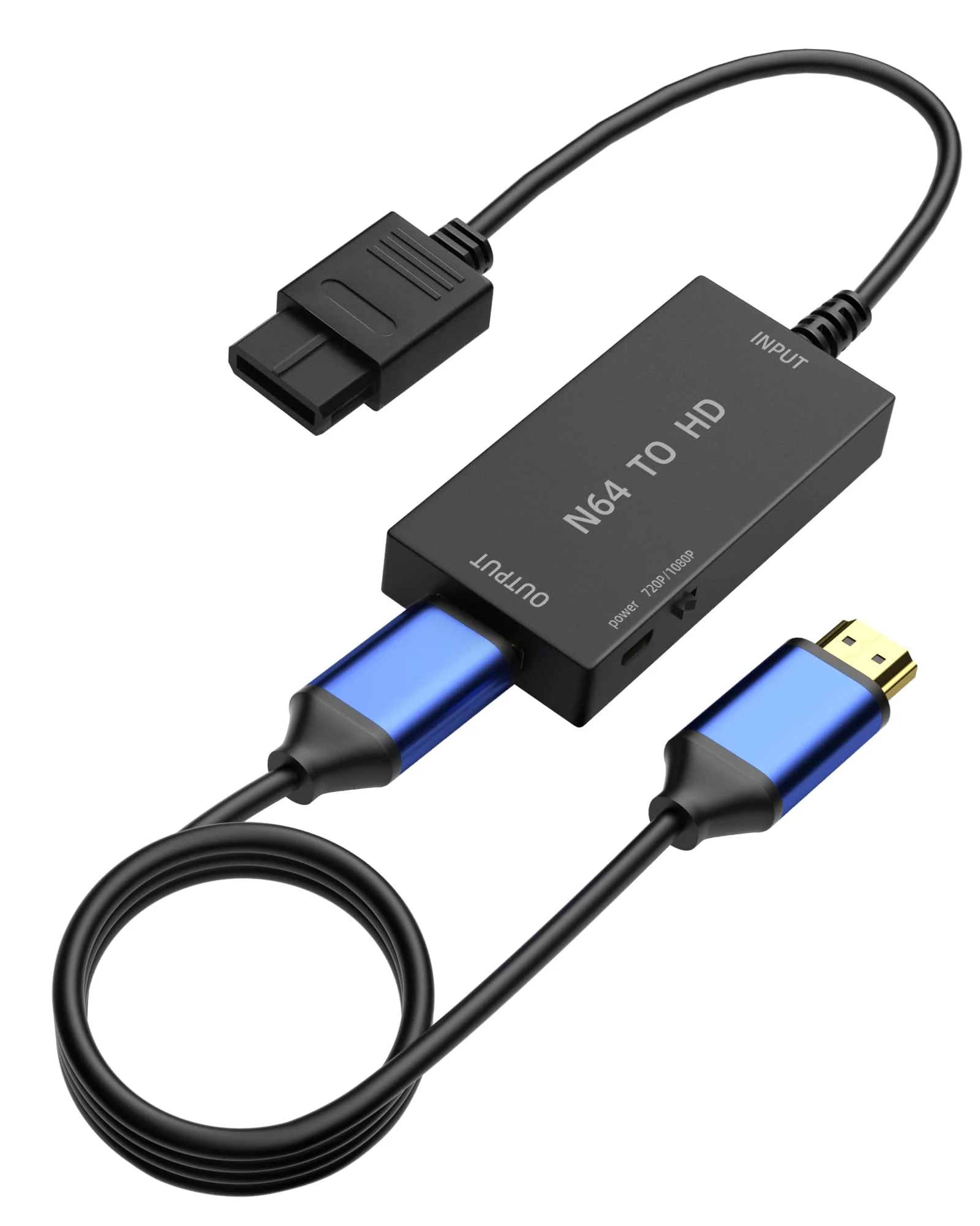 HDMI Converter for N64, Gamecube, SFC & SNES – Convert S-Video to HDMI (Cleaner Output Than RCA Composite) – Plug & Play Adapter with 1.5m HDMI Cable, No External Power Required Black