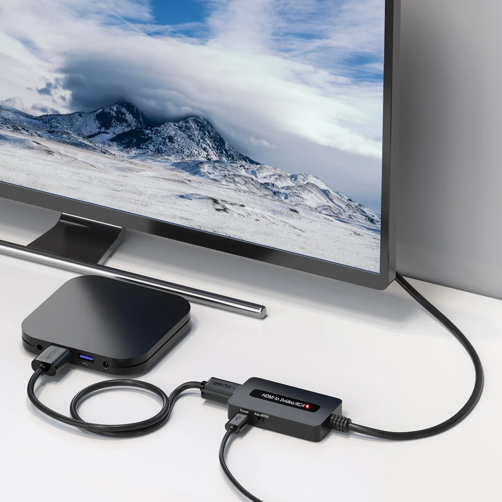 HDMI to S Video RCA Converter, 1080P HDMI to AV Composite S-Video 2 in 1 Converter for DVD/STB/PS3/PS4 to Display on Older TV with Svideo/RCA Inputs(Not Support 4k HDMI) - Image 5