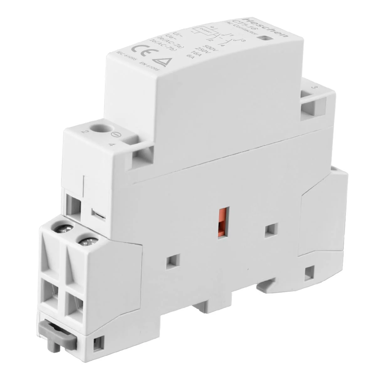 Heschen Household AC Contactor, CT1-16, Ie 16A, 2-Pole, Two Normal Open, DC 24 V Coil Voltage, 35 mm DIN Rail Mounting - Image 2