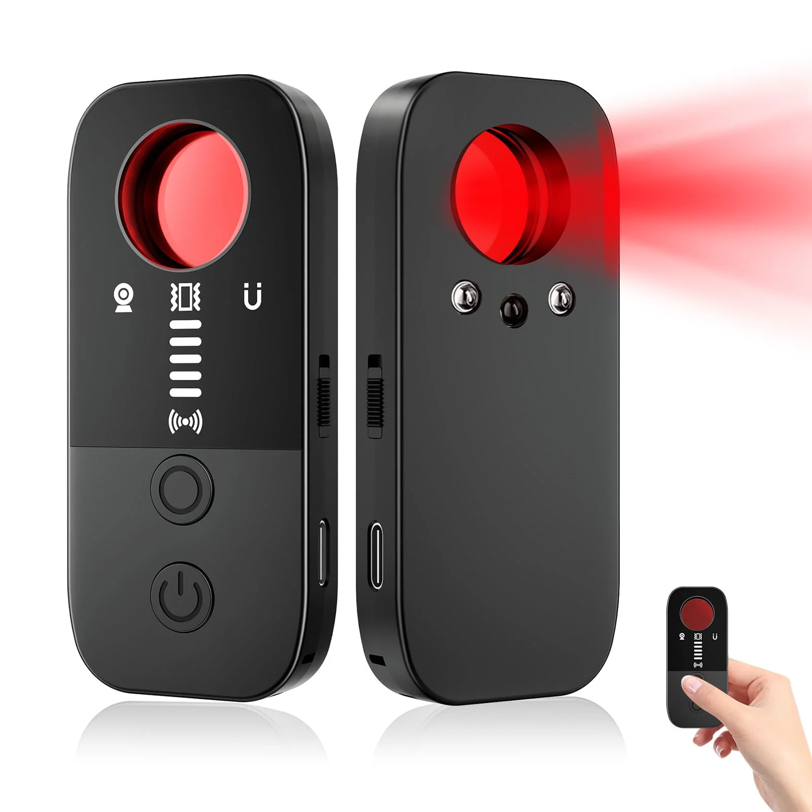 Hidden Camera Detectors & Bug Detector, 2026 Upgraded Spy Camera Finder with 7 Modes | Detects RF Signals & GPS Trackers for Hotel, Office, Bathroom & Car | Portable with 720-Hour Battery Black