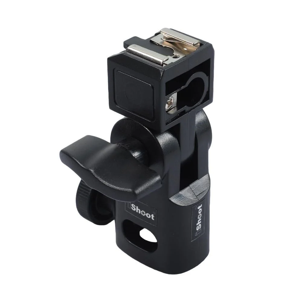 Hot Shoe Mount Speedlite Flash Support Photo Studio Umbrella Holder Bracket, Bottom with 15.8mm Hole for Speedlite Flash Trigger with Cold Foot & Studio Light Stand Tripod Head