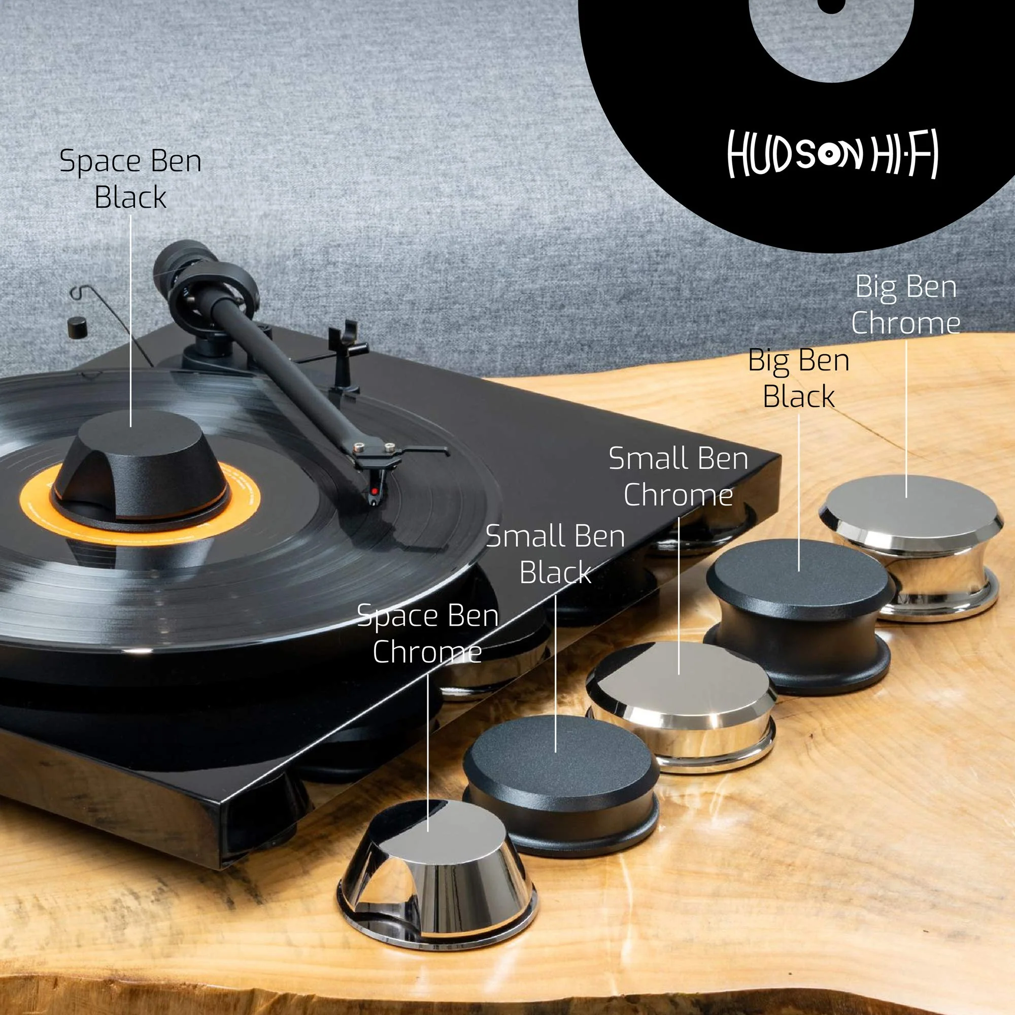 Hudson Hi-Fi SmallBen Record Weight Stabilizer with Protective Leather Pad - 9-Ounce Vinyl Turntable Weight - Durable & Stylish LP Stabilizer - Fits Any Turntable - Black Matte SMALLBEN_BLACK - Image 7