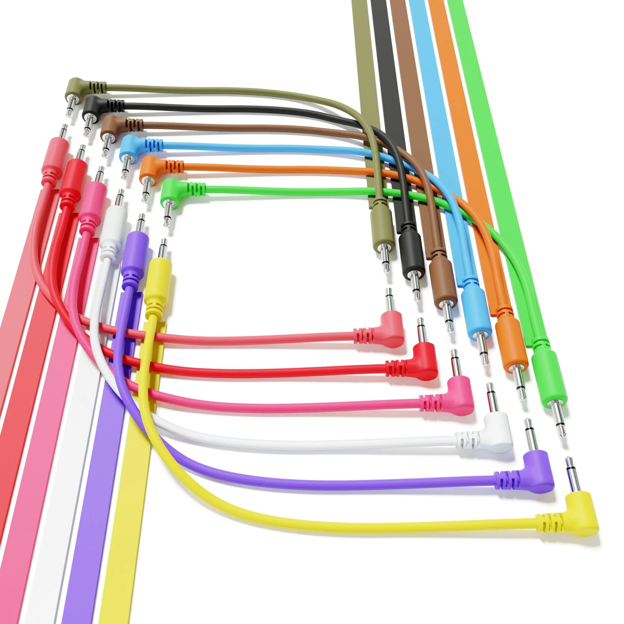 Hybrid Mono Modular Patch Cables - TS 3.5mm 1/8" - Eurorack Synth Synthesizer [12-Pack | 45 cm - 17.72"] 45 cm - 17.72" 12-Pack - Image 8