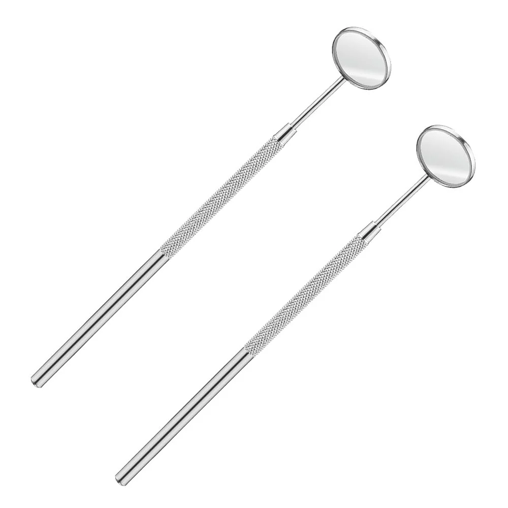 ieron 2 Pieces Stainless Steel Dental Mirror, Surgical Professional Dentist Mirror, Mouth Mirror, Oral Care Checking Instrument and Eyelash Extension