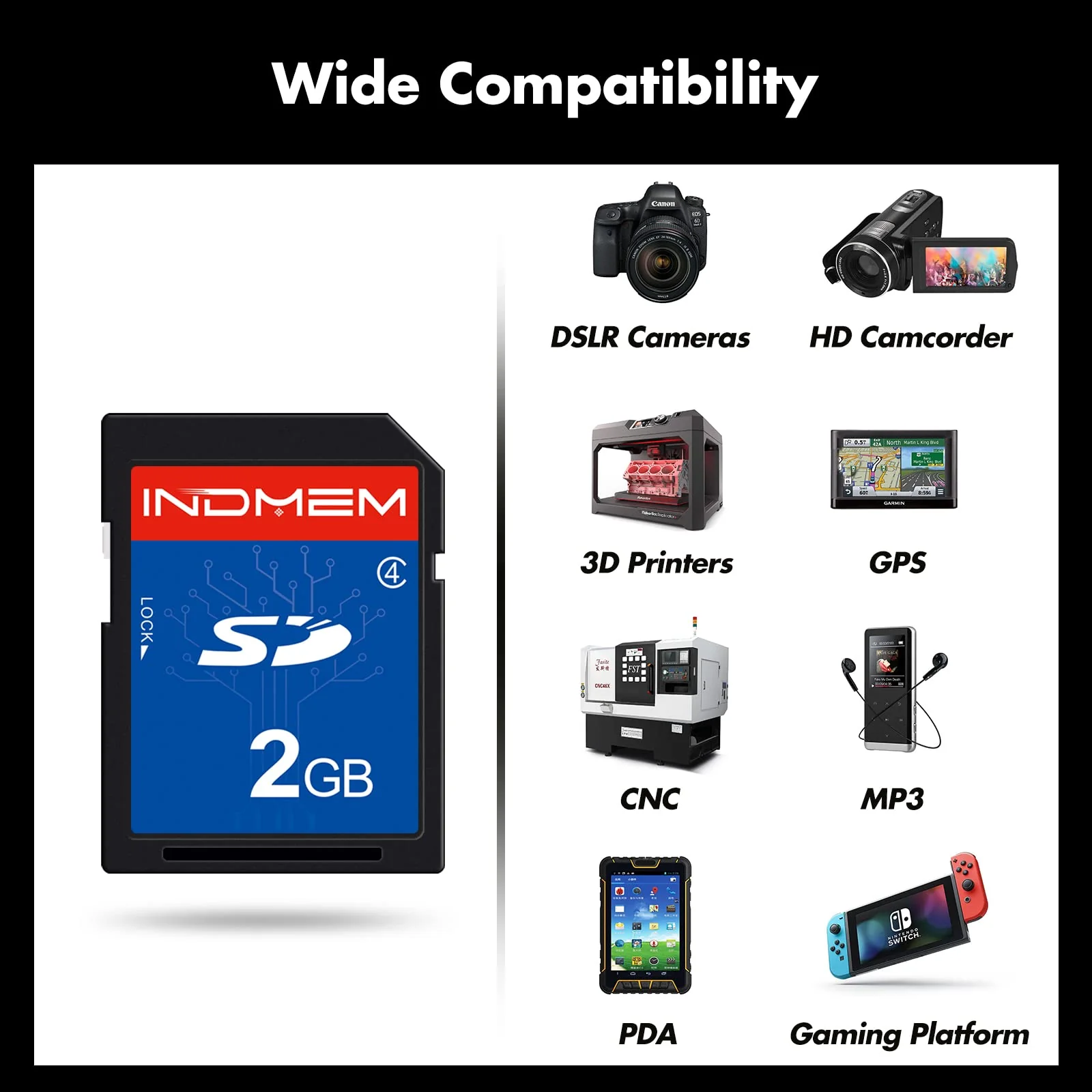INDMEM 2 Pack SD Card 2GB Class 4 Flash Memory Card 2G SLC Stanard Secure Digital Cards (2PC) 2PC - Image 5