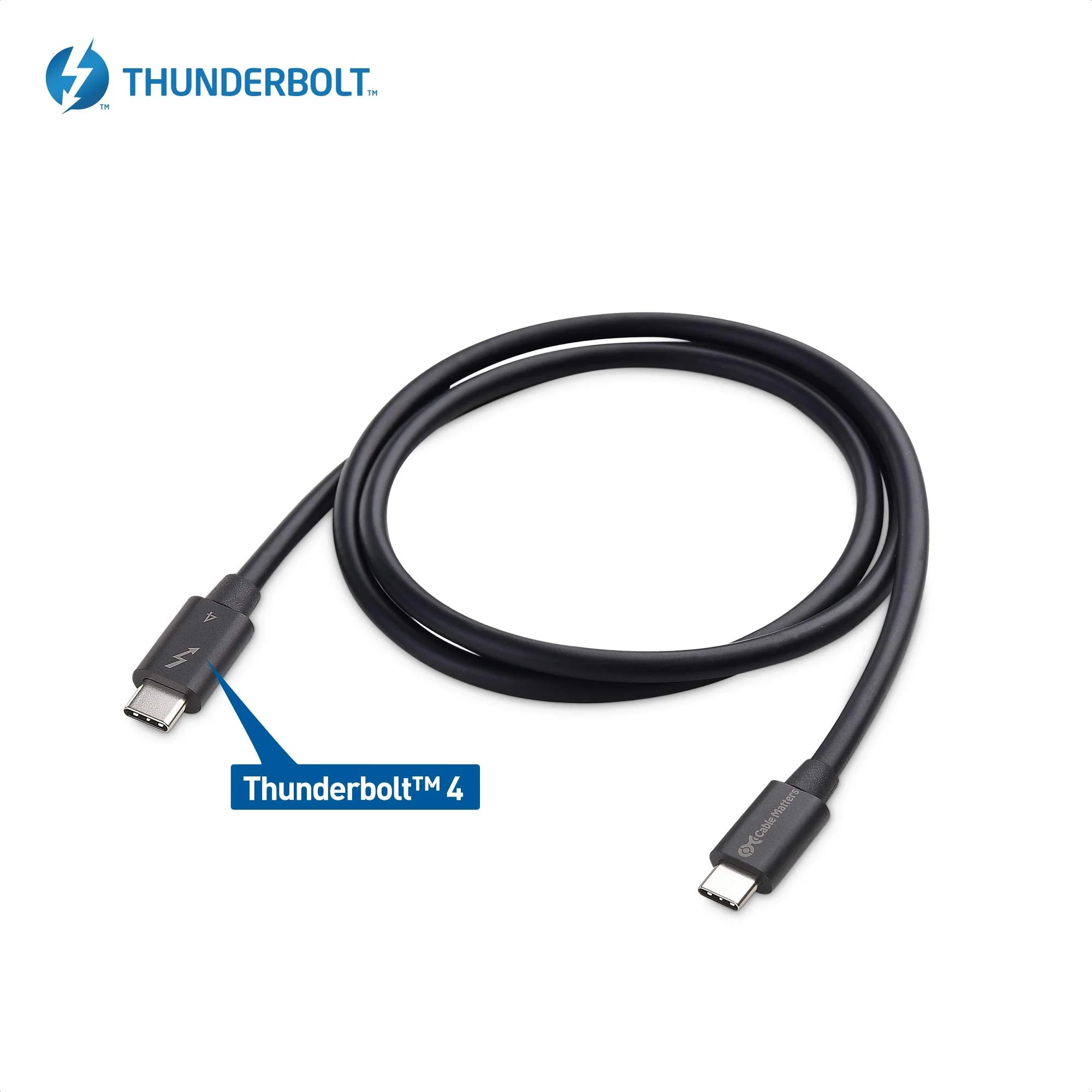[Intel Certified] Cable Matters 40Gbps USB4 Thunderbolt 4 Cable 2.6ft with 8K Video and 100W Charging - 0.8m - Backwards Compatible with Thunderbolt 3 Cable and USB-C 2.6 Feet - Image 6
