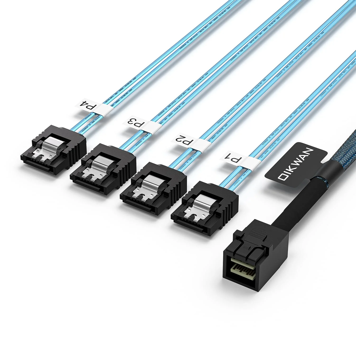 Internal HD Mini SAS to 4XSATA Cable,1.6ft SFF-8643 Host to 4X SATA Target Cable Compatible with Raid Controller Hard Drive 1.6ft - Image 2