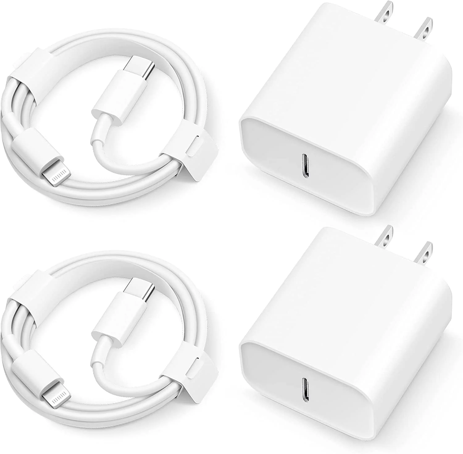 iPhone Fast Charger 【Apple MFi Certified】[4-Pack] USB C Wall Charger Fast Charging 20W PD Adapter with 6FT Charging Cable Compatible with iPhone 13/12/11 Pro Max,Mini,Pro/XR/iPad