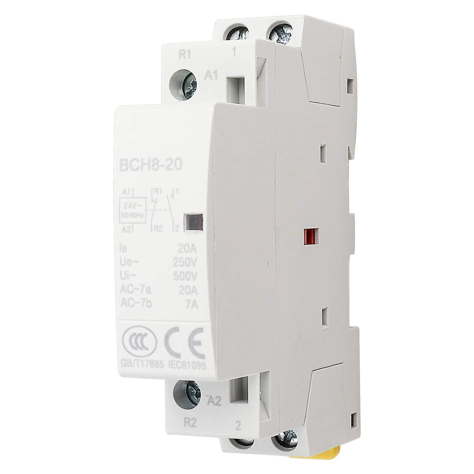 Jadeshay AC Contactor 2P 20A 24V 220V/230V 50/60Hz Household Contactor DIN Rail Mounting 1NO 1NC (24V)