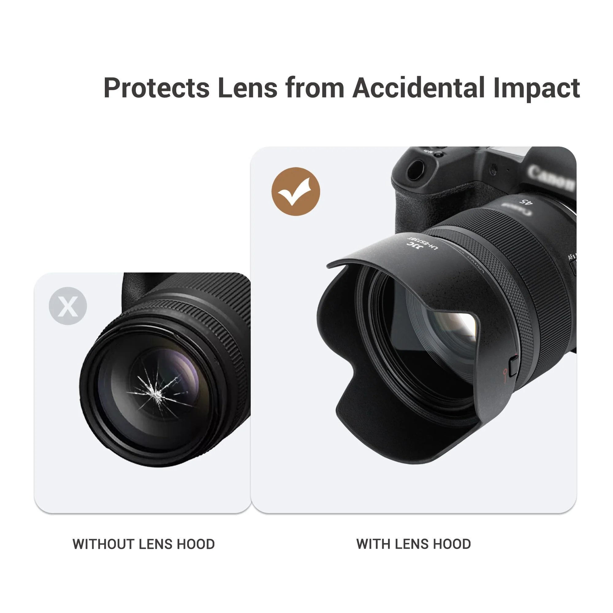JJC ES-73B Tulip Flower Reversible Lens Hood Shade Protector for Canon RF45mm RF 45mm F/1.2 STM Replaces Canon ES73B, Compatible with 67mm Filters & Lens Caps, No Vignetting Flower Shape - Image 6