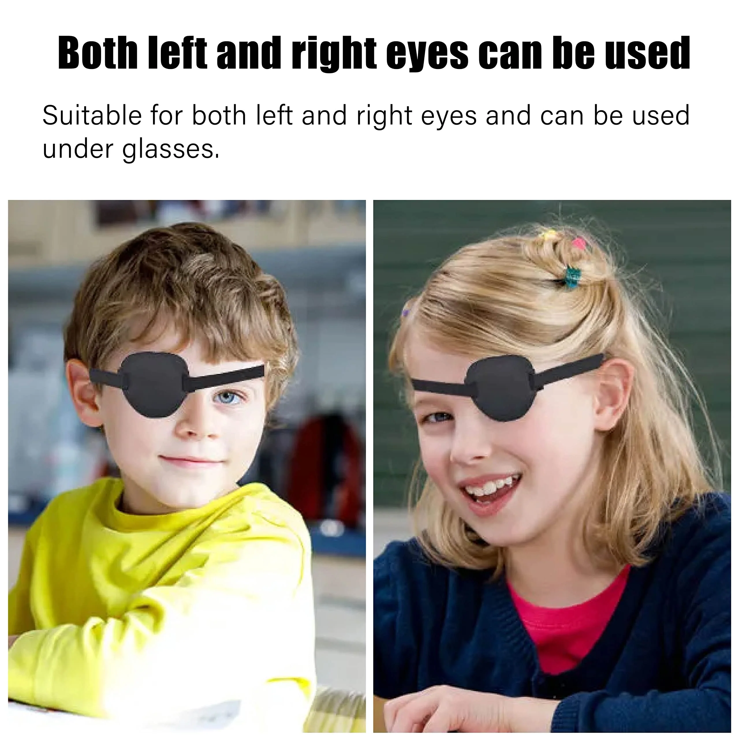 joaoxoko Eye Patches for Adults,2 Pcs Medical Eye Patches for Amblyopia Lazy Eye Patches for Left or Right Eyes,Black 3D Adjustable Eyepatch (Two Blacks) - Image 2