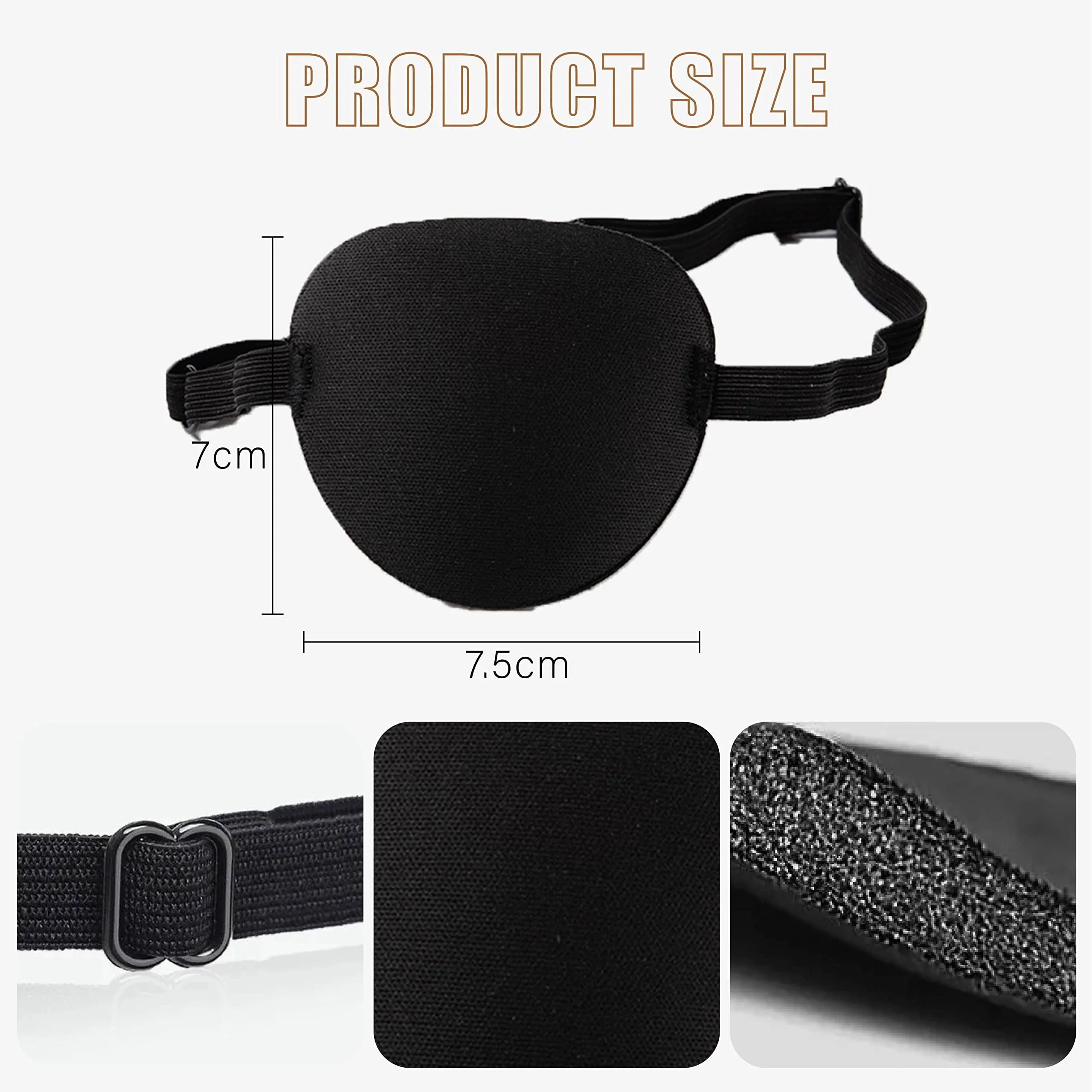 joaoxoko Eye Patches for Adults,2 Pcs Medical Eye Patches for Amblyopia Lazy Eye Patches for Left or Right Eyes,Black 3D Adjustable Eyepatch (Two Blacks) - Image 3