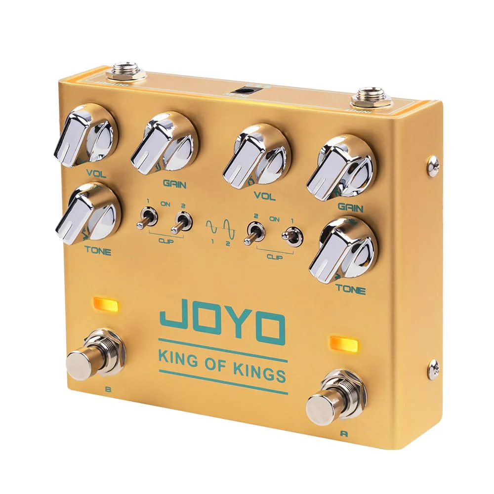 JOYO Dual Crunch Pure Analog Circuit Overdrive Effect Pedal with Independent Clipping for Electric Guitar - True Bypass (King of Kings R-20) Overdrive,Crunch,Analog Gold