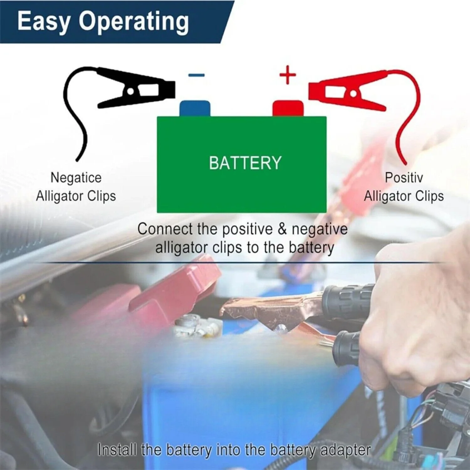 Jumper Cable Clamps Kit for Bosch 18V GBA Series Battery Jumper Starter Automotive Booster Cables 6Ft 12AWG Power Tool Line for Car Riding Mower Motorcycle - Image 6