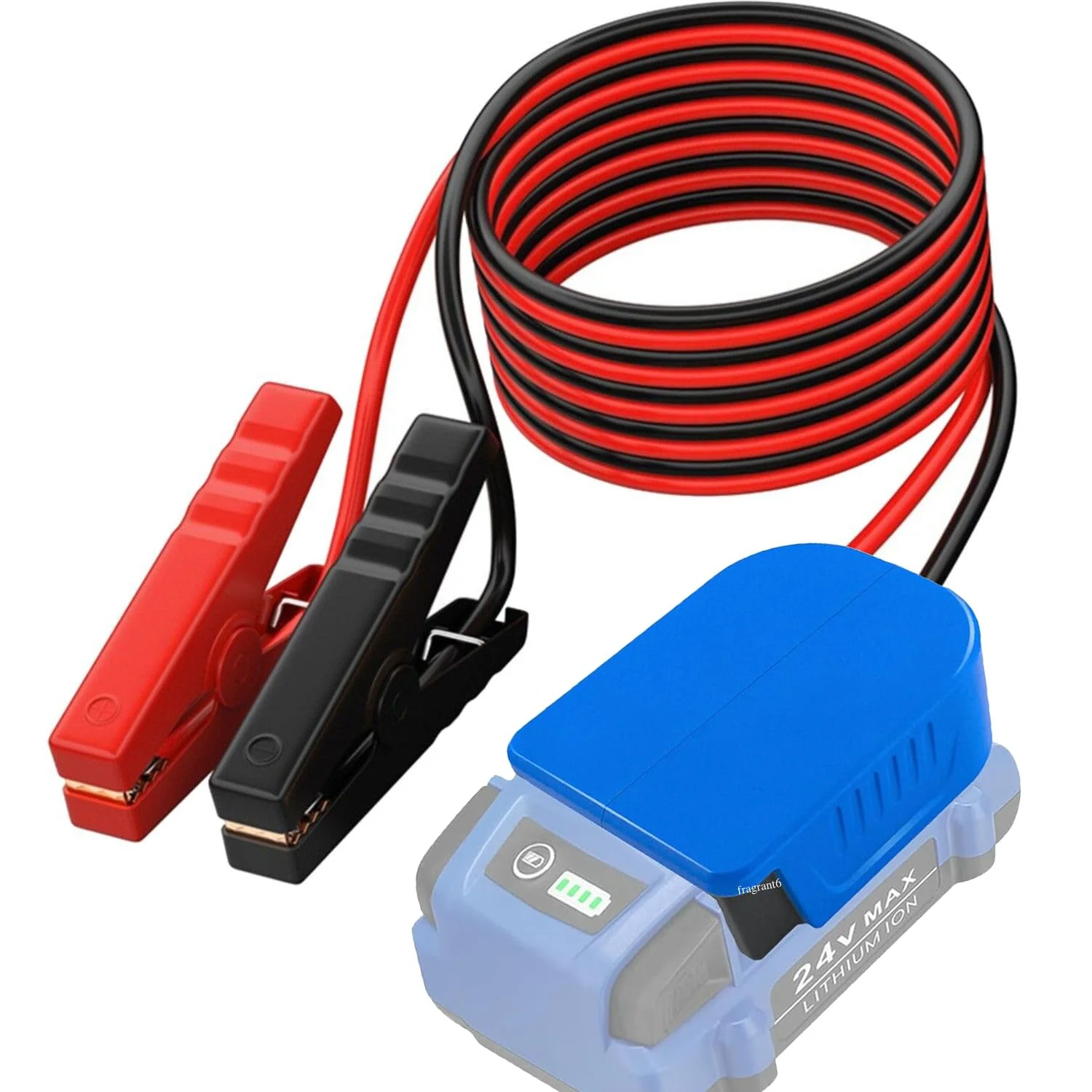 Jumper Cable Clamps Kit for Kobalt 24V Battery Jumper Starter Automotive Booster Cables 6Ft 12AWG Power Tool Line for Car Riding Mower Motorcycle