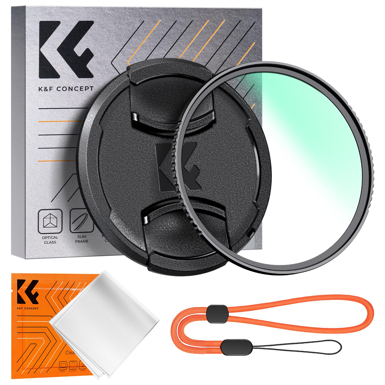 K&F Concept 49mm MC UV Lens Protection Filter with Lens Cap Cleaning Cloth Optical Glass Ultra Slim 18 Multi-Layer Coatings Camera Lens UV Filter (K-Series)