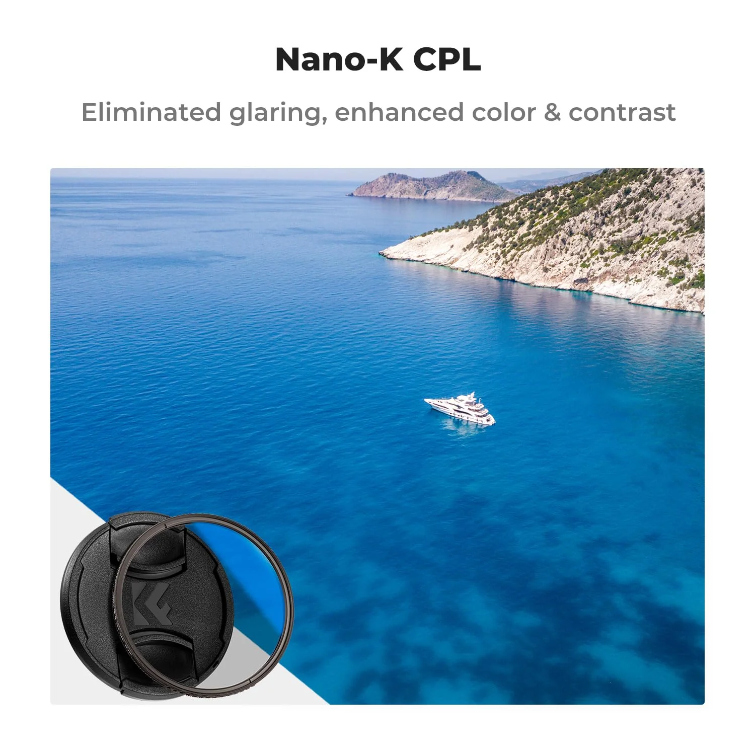 K&F Concept 58mm Circular Polarizer Filter with Lens Cap Cleaning Cloth Optical Glass Ultra Slim 18 Multi-Layer Coatings Polarizing Filter for Camera Lens (K-Series) - Image 2