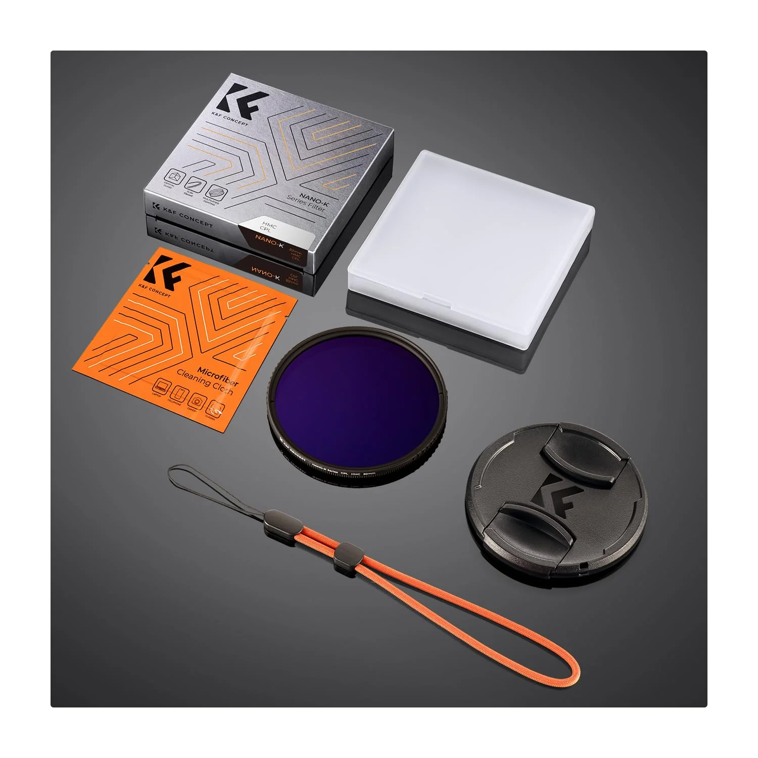 K&F Concept 58mm Circular Polarizer Filter with Lens Cap Cleaning Cloth Optical Glass Ultra Slim 18 Multi-Layer Coatings Polarizing Filter for Camera Lens (K-Series) - Image 8