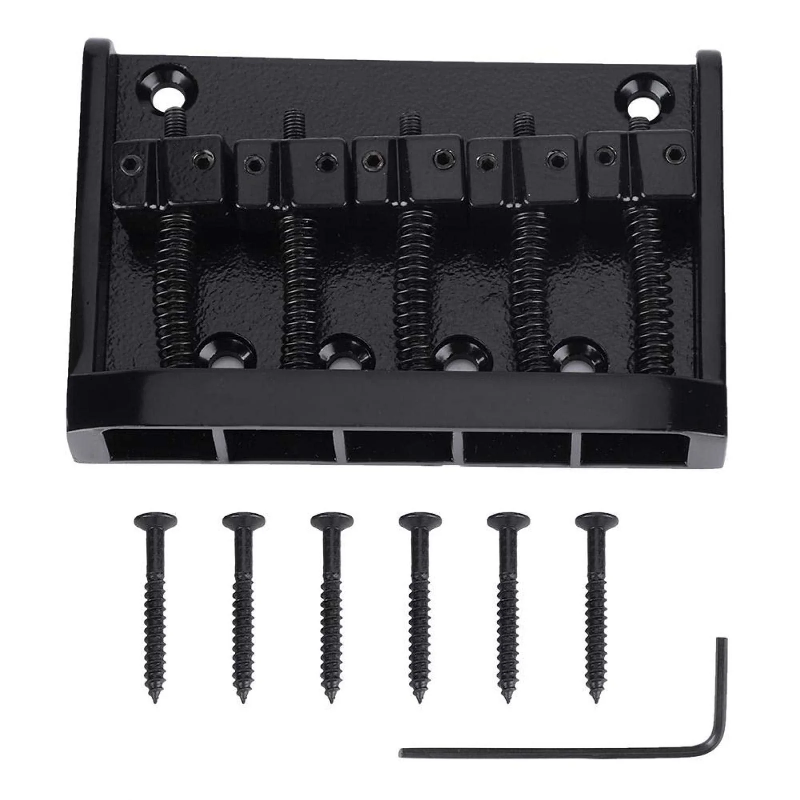 Kadimendium Bass Bridge Tailpiece Good Texture Metal Bass Bridge for 5 String Bass(black)