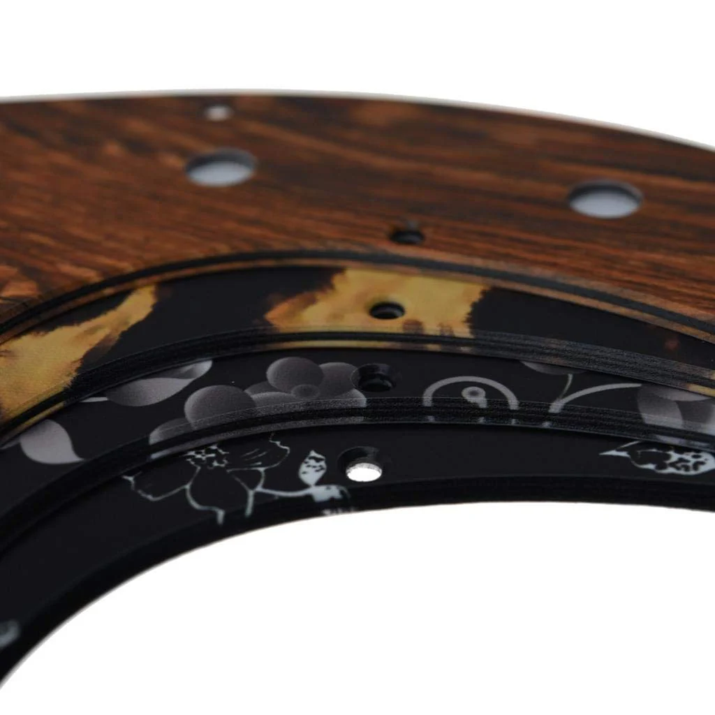KAISH 13 Hole 3D Printed Plastic P Bass Pickguard Bass Scratch Plate PB Pick Guard for USA/Mexico Precision P Bass Wood Pattern - Image 5