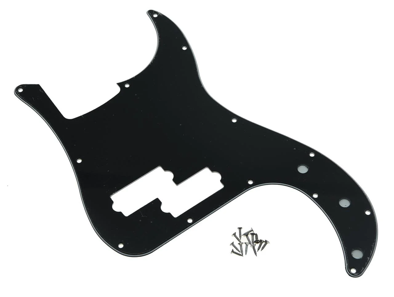 KAISH 13 Hole P Bass Style Pickguard PB Scratch Plate Bass Pickguard for USA/Mexico Precision P Bass Black 3 Ply Black 3 Ply (BWB)