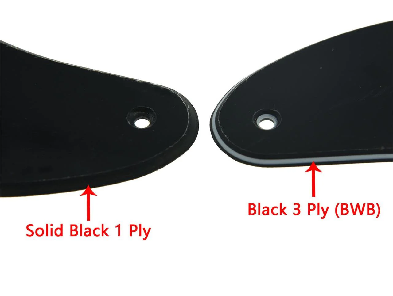 KAISH 13 Hole P Bass Style Pickguard PB Scratch Plate Bass Pickguard for USA/Mexico Precision P Bass Black 3 Ply Black 3 Ply (BWB) - Image 4