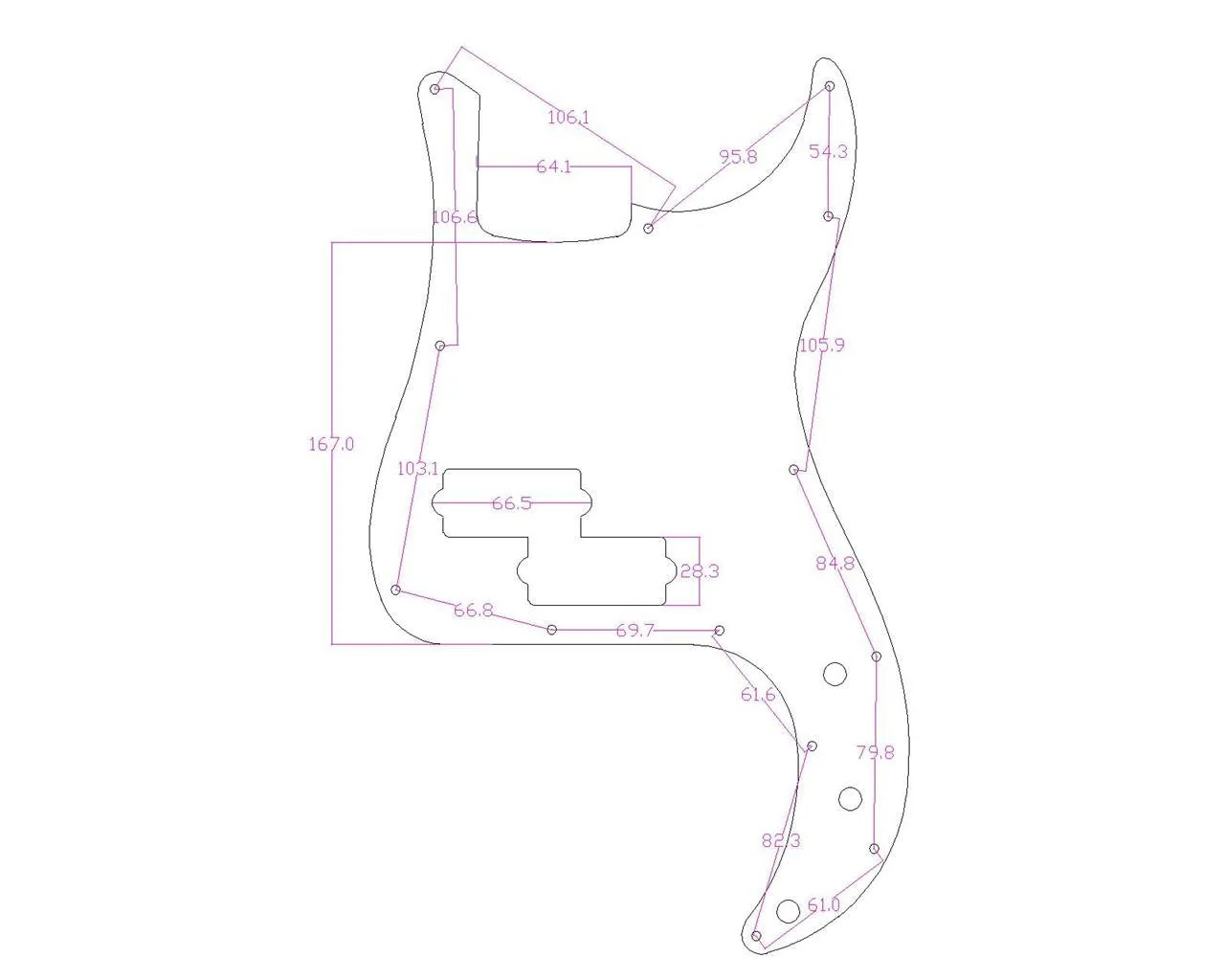 KAISH 13 Hole P Bass Style Pickguard PB Scratch Plate Bass Pickguard for USA/Mexico Precision P Bass Black 3 Ply Black 3 Ply (BWB) - Image 6