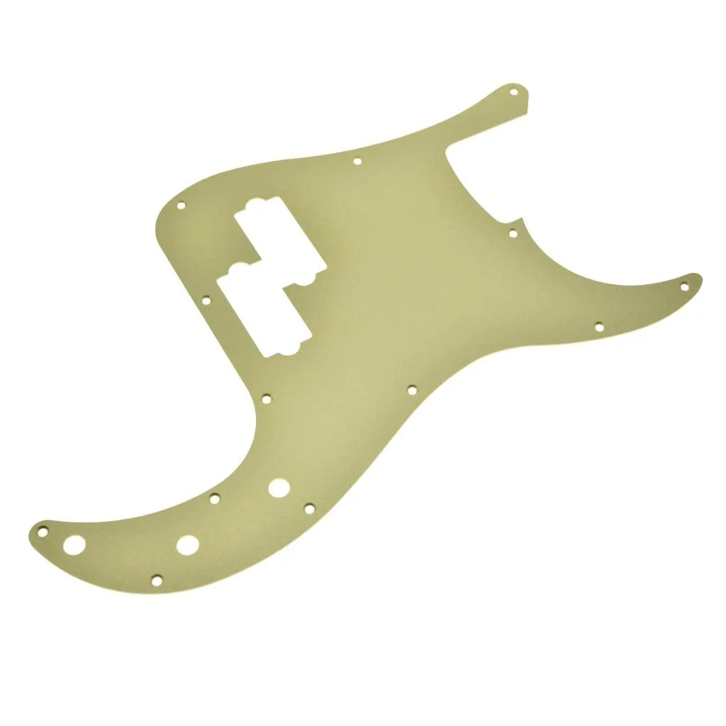 KAISH Matte Aluminium Precision Bass Style Pickguard Metal Anodized P Bass Pick Guard Scratch Plate for American/Mexican Precision P Bass Matte Gold