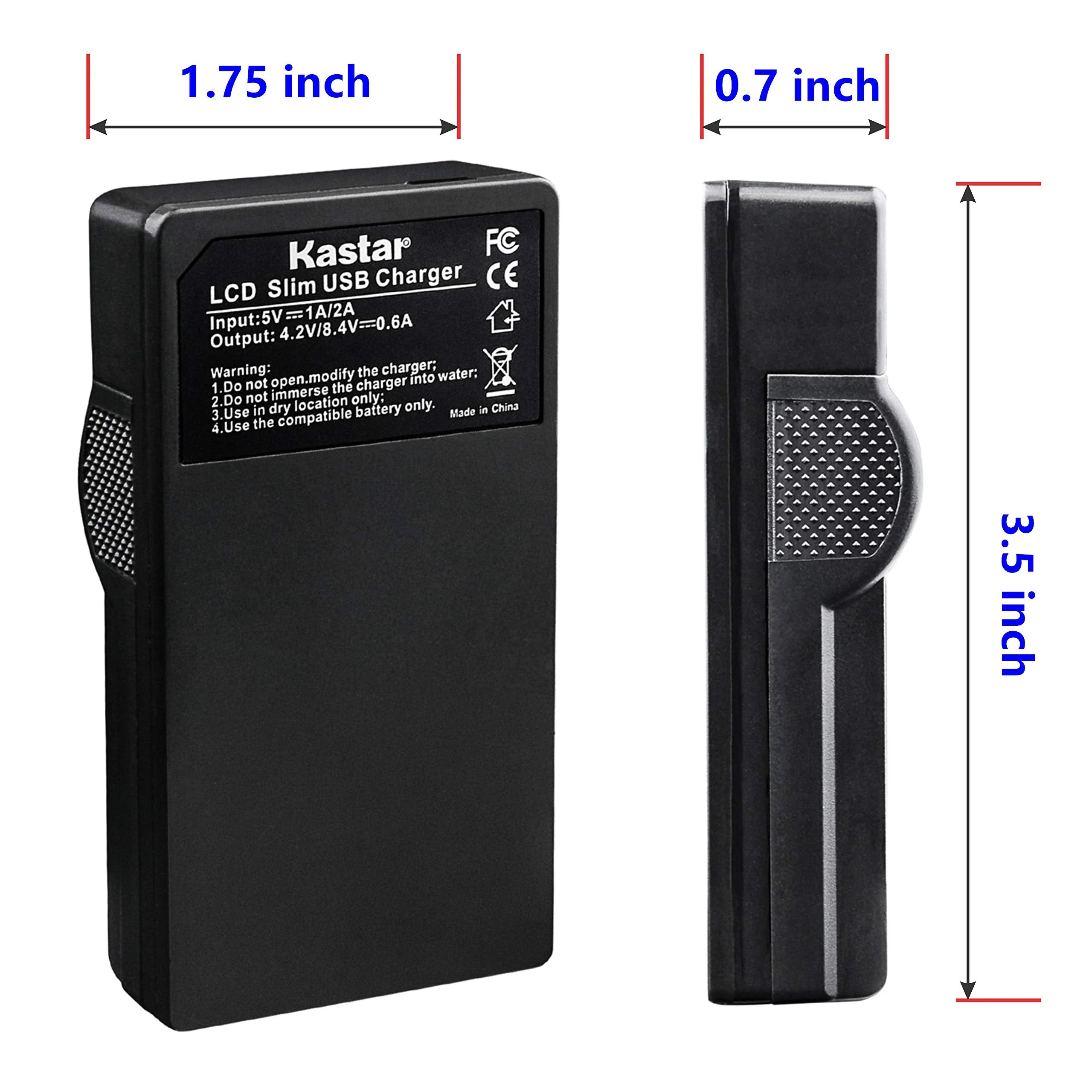Kastar Battery (X2) & SLIM LCD Charger for JVC BN-VF808, BN-VF808U, BNVF808 and JVC Everio GZ-MG130 148 150 155 175 255 275 575 GZ-HD7 GR-D745 746 750 760 770 771 775 790 796 JVC MiniDV + More - Image 3