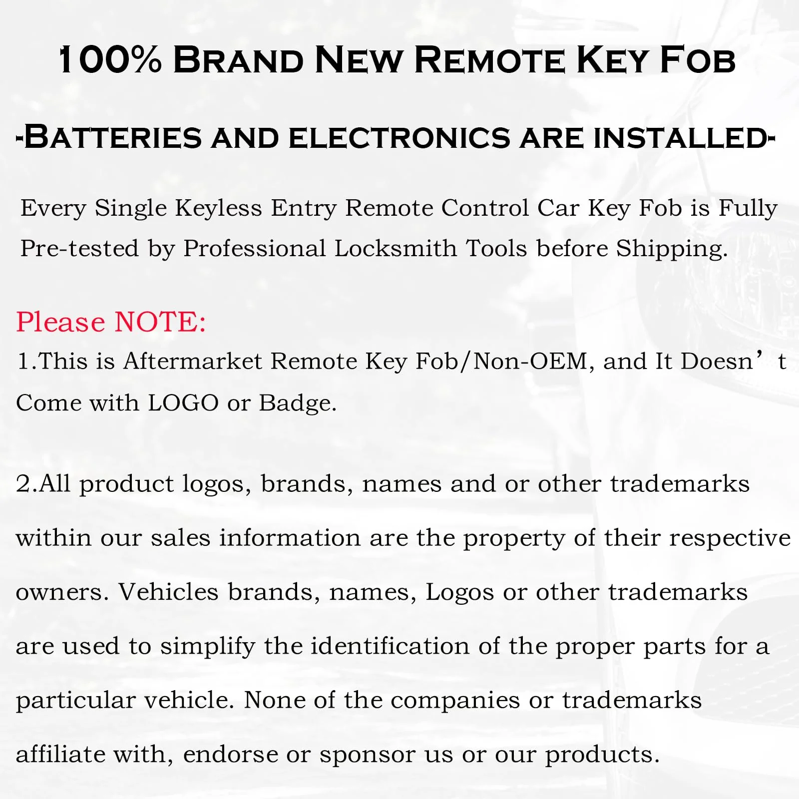 Key Fob Replacement Fits for GMC Acadia 2017 2018 2019 2020 2021 Push Start 5 Button Smart Proximity Keyless Entry Remote Start Control 13508275 HYQ1EA Self-Programmable - Image 5