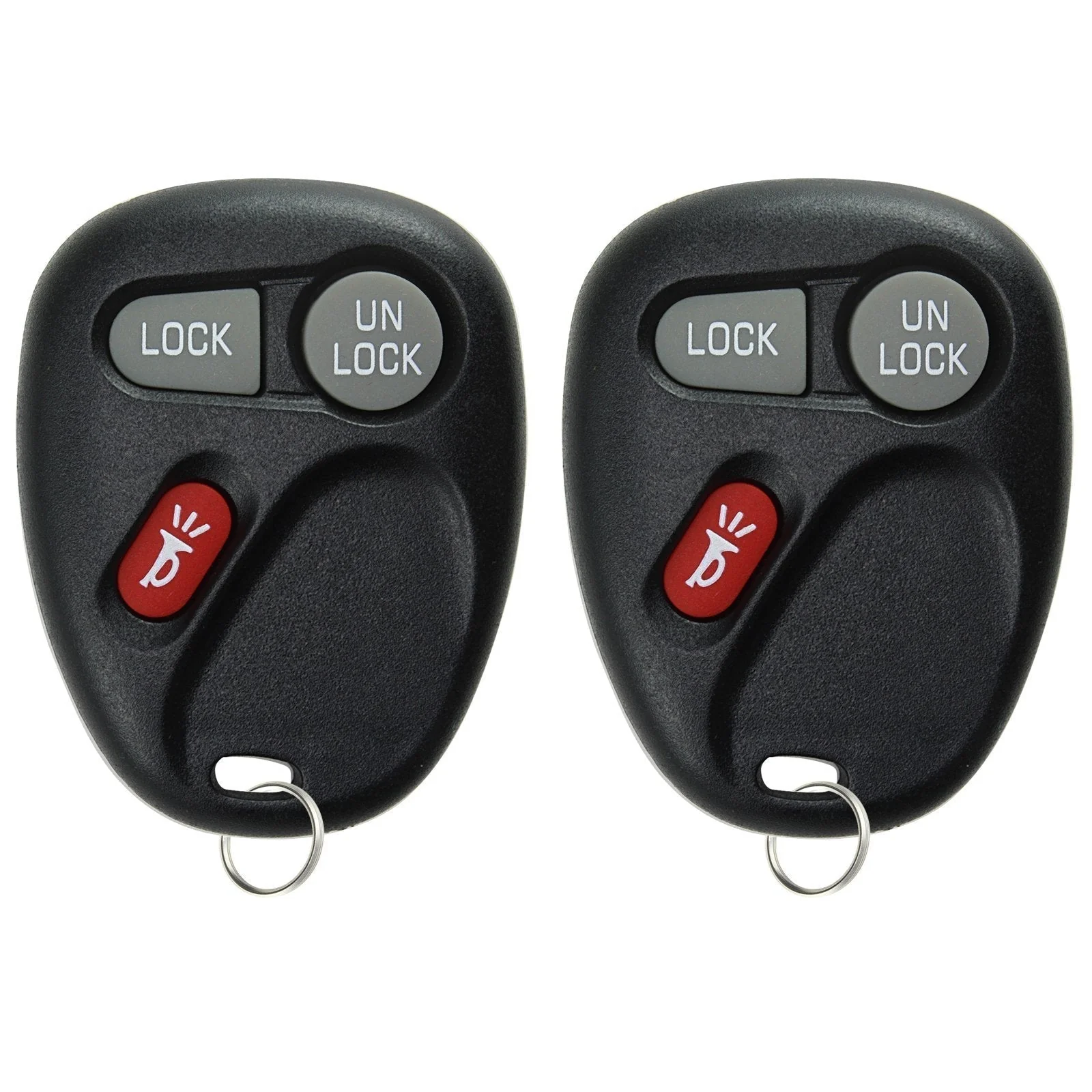 KeylessOption Keyless Entry Remote Control Car Key Fob Replacement for 15732803 (Pack of 2) black