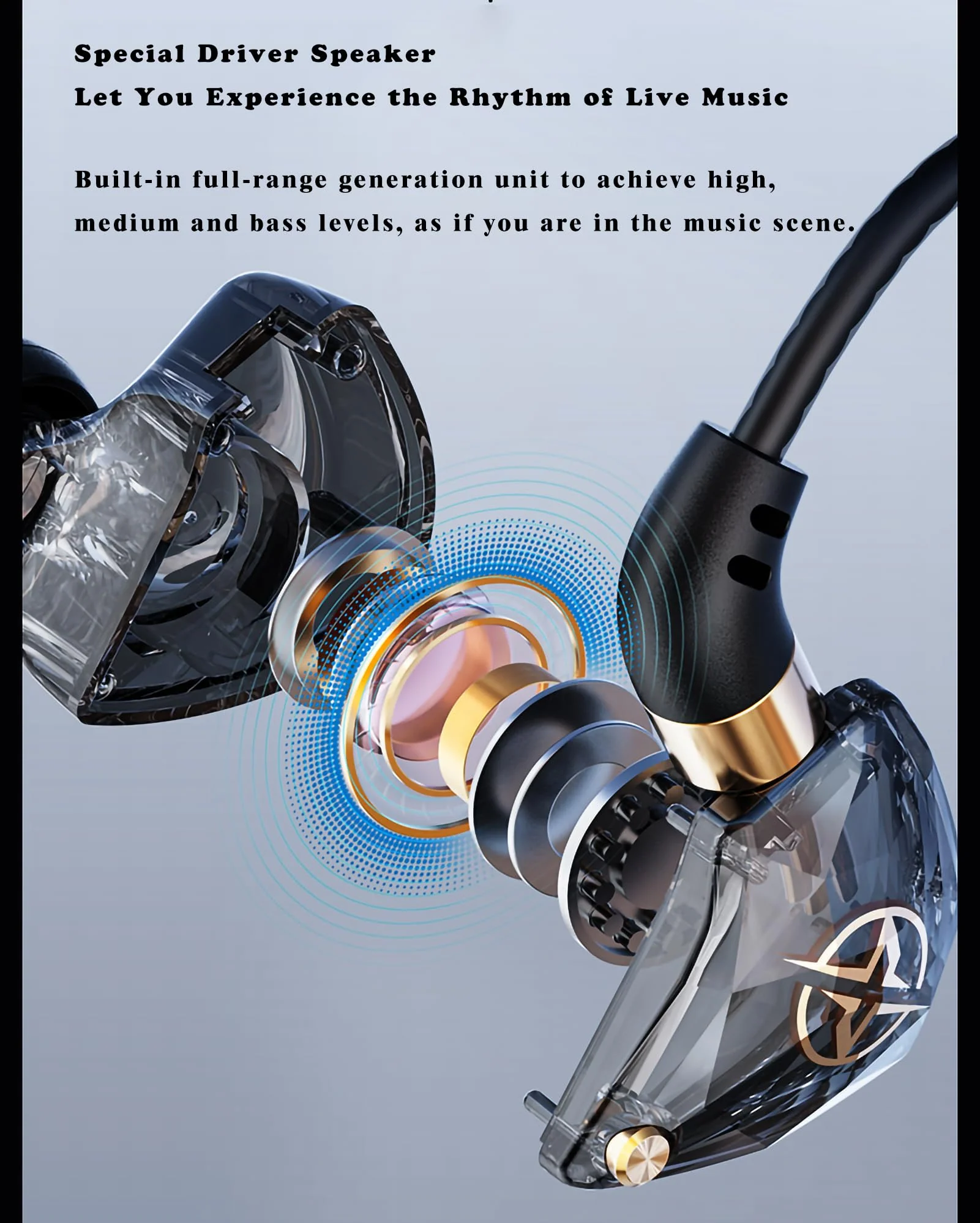 KT-02 Wired Headphone Sport Headset Noise Cancelling Earphones with Mic Dynamic HD,3.5MM Jack Headsets for Live Singing Recording, Live Video Streaming, Live Game miking(Black 1.2m), Clear - Image 4
