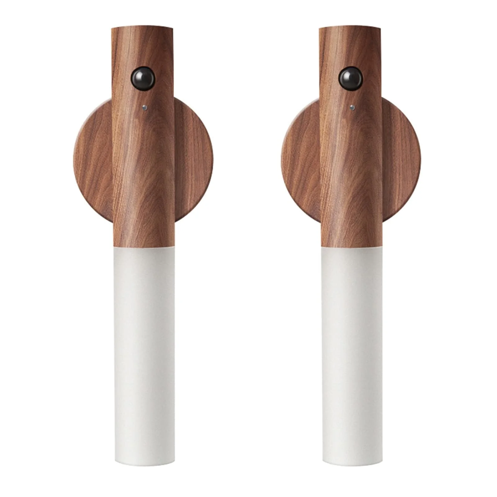 LANDGOO Wooden Motion Sensor Lights Indoor, Magnet Body Hallway Rechargeable LED Wireless Battery Operated Wall Sconce, Portable Decor Torch Night Lighting for Bedroom (Walnut Wood 2PCS) Small Walnut Wood 2ps