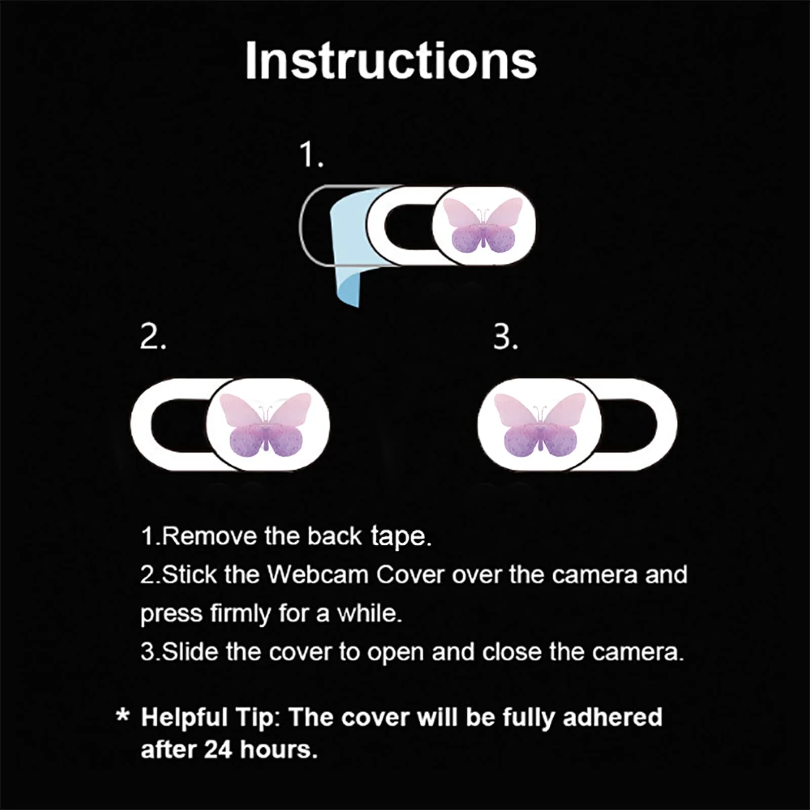 Laptop Camera Cover Slide 3 Pack Ultra Thin Slide Laptop Camera Cover for Echo Show, Smartphone, Computer, Tablet, Chromebook, PC - Butterfly - Image 5