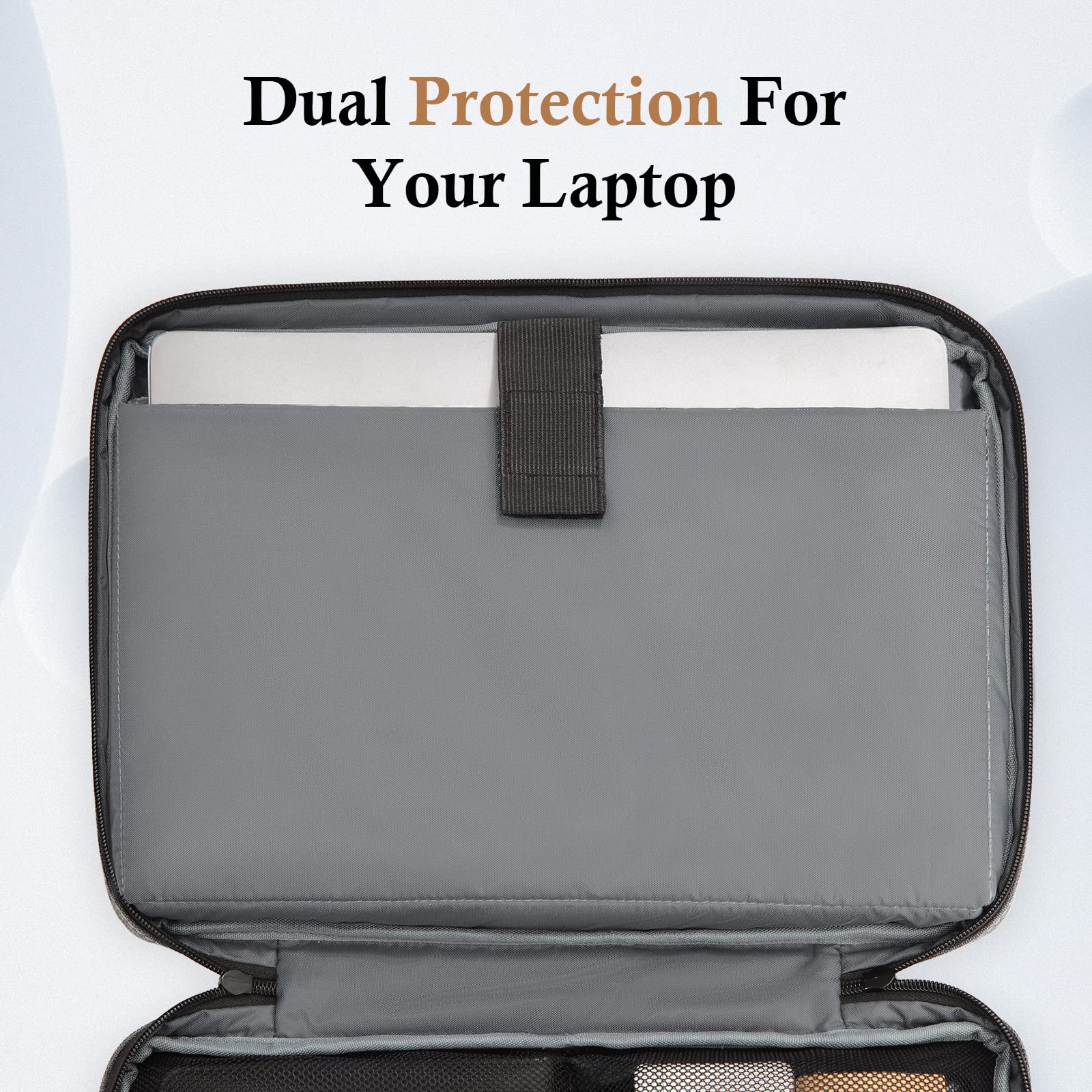 Laptop Sleeve Case, 15 15.6 16 inch TSA Laptop Sleeve Water Resistant with 4-Layer Protection, Computer Carrying Bag Compatible with MacBook, HP, Dell, Lenovo, Asus Notebook Grey 15-16 inch - Image 2