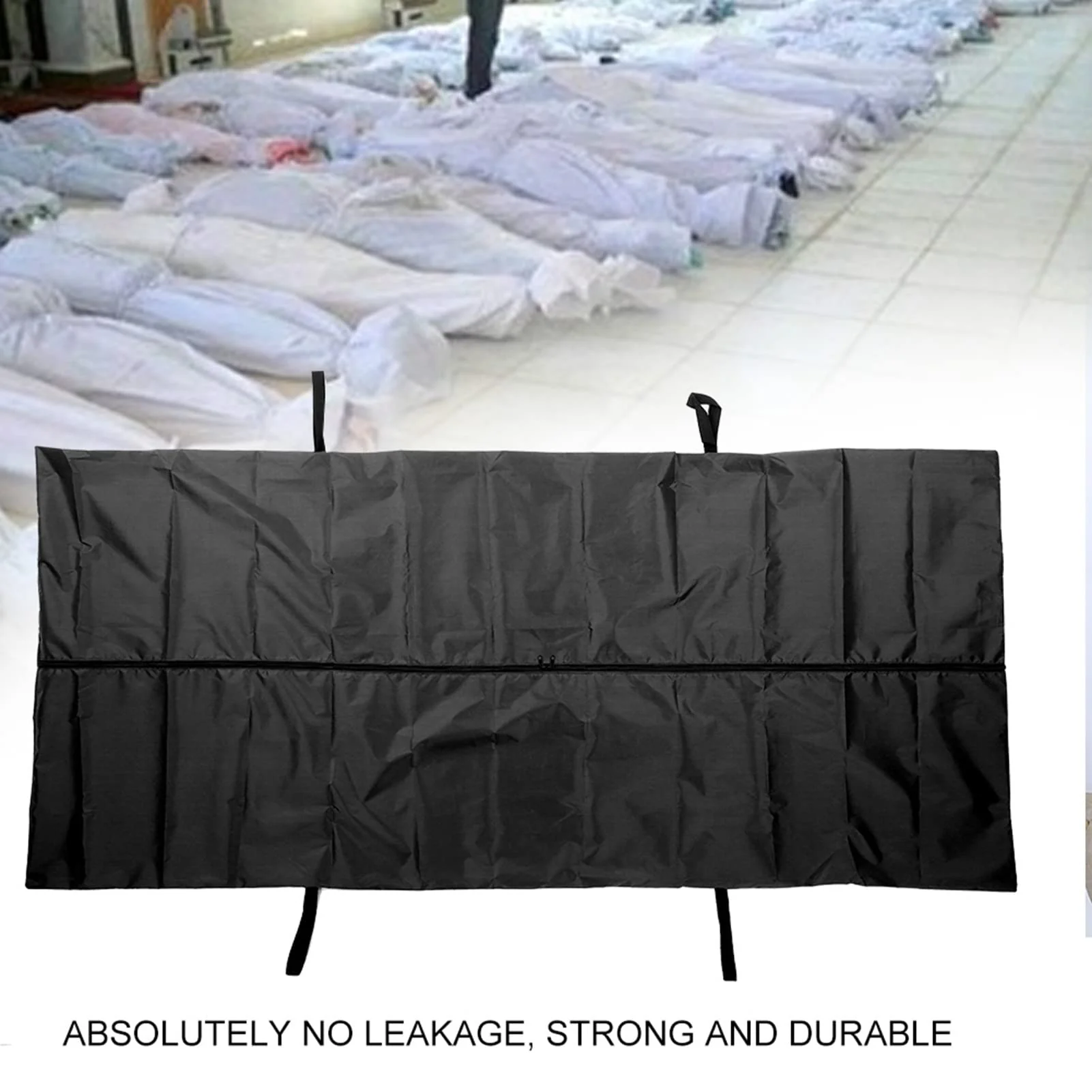 Leak Proof Body Bag, 210D Waterproof Body Bag, Body Transfer Bag, Emergency Carrier with 4 Side Handles, Funeral Supplies for Funeral, Hospital - Image 2
