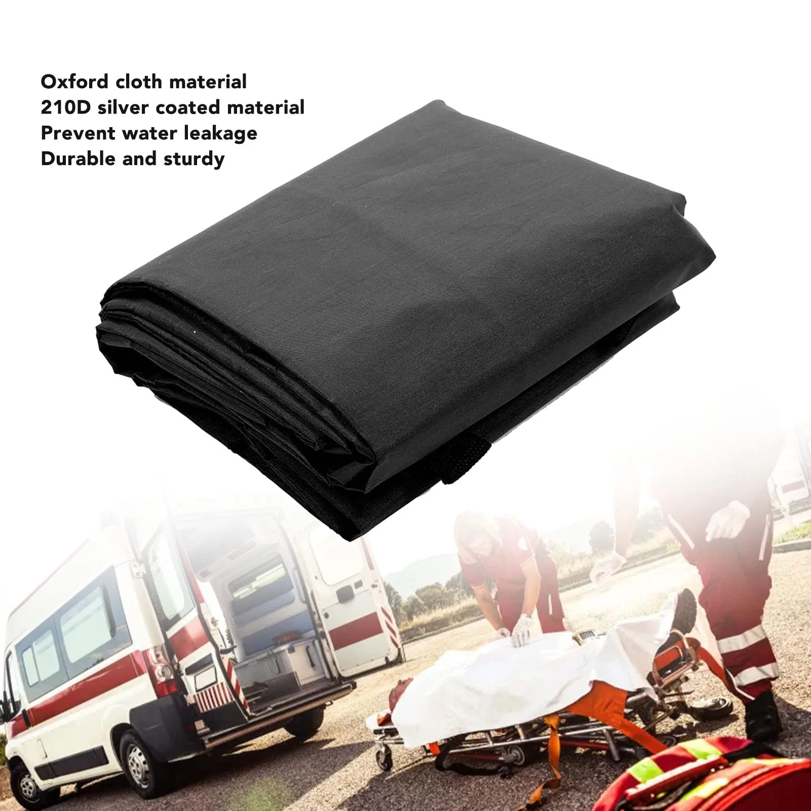 Leak Proof Body Bag, 210D Waterproof Body Bag, Body Transfer Bag, Emergency Carrier with 4 Side Handles, Funeral Supplies for Funeral, Hospital - Image 6