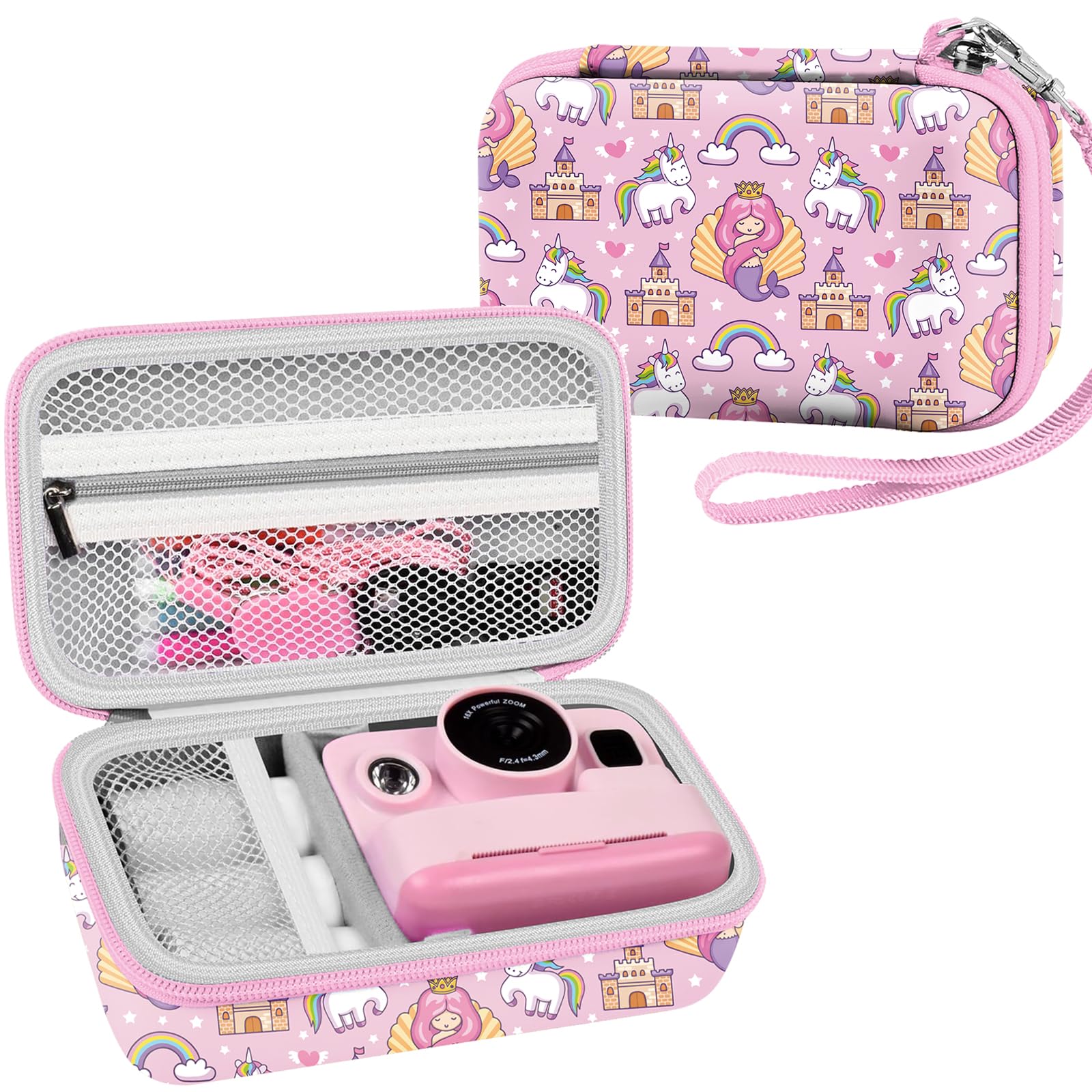 Leayjeen Kids Camera Case Compatible with Dylanto/GKTZ/HiMont/CAMCLID/ESOXOFFORE Kids Instant Print Camera, Kids Instant Camera for 1080P Printed Photos-Pink Unicorn(Case Only) Pink Unicorn