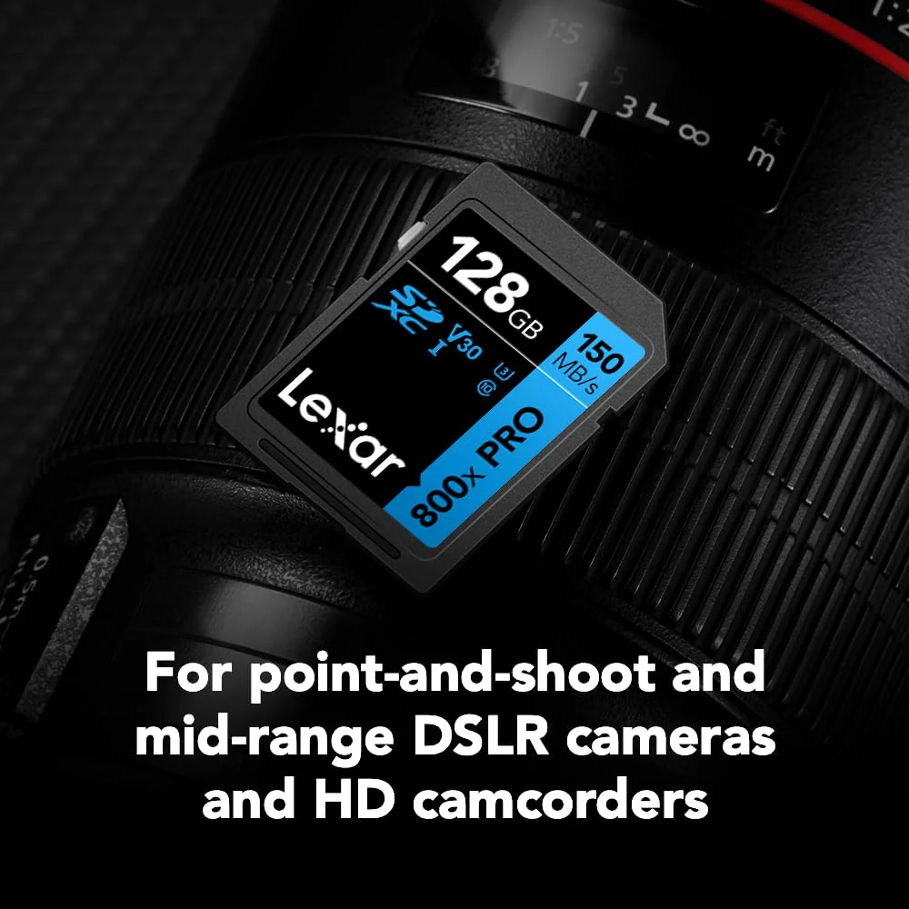 Lexar 128GB (2-Pack) High-Performance 800x PRO SDXC UHS-I Memory Card, C10, U3, V30, 4K UHD Video, Up to 150MB/s Read, for Point-and-Shoot & Mid-Range DSLR Cameras, HD Camcorders (LSD0800P128G-B2NNU) 2-Pack - Image 4