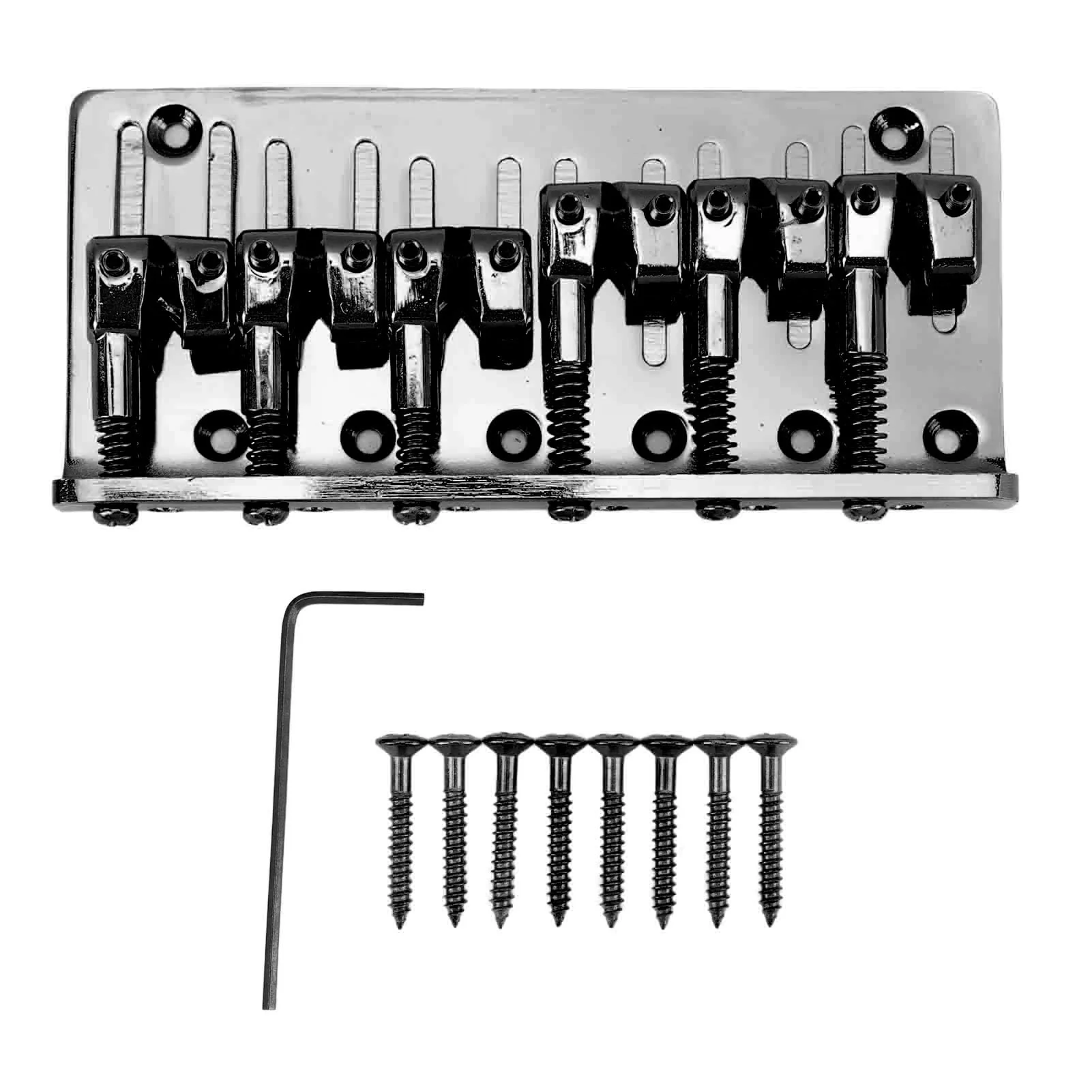 LiebeWH 6 String Zinc Alloy Bass Bridge Adjustable Multifunctional Vintage Electric Bass Bridge Replacement Parts (Black), LiebeWH6swm52ge3h-12 Black