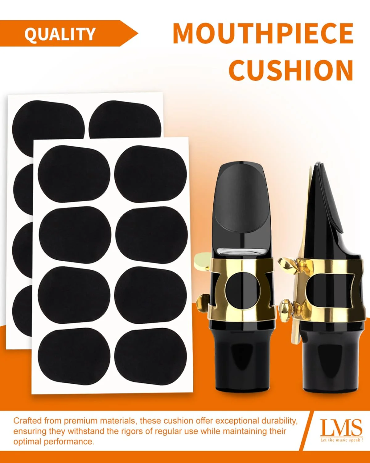 LMS Alto Saxophone Mouthpiece Kit with EVA Storage Case - Alto Sax Mouthpiece Accessories Kit for Beginners - Alto Sax Mouthpiece Ligature 2.5 Reeds Cushions Cap Brush and Case (Case + Mouthpiece Kit) - Image 6