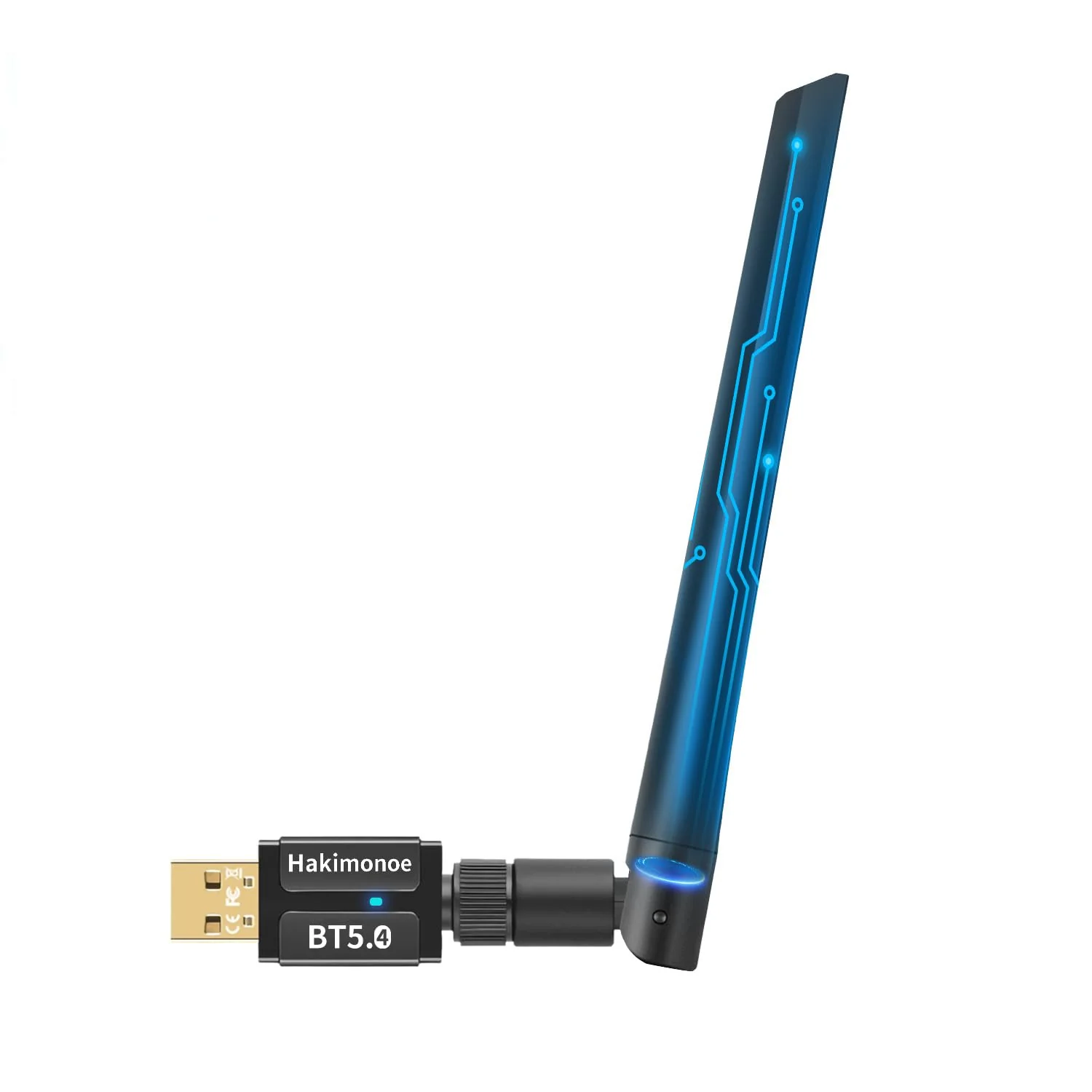 Long Range Bluetooth 5.4 Adapter for PC, Wireless USB Dongle External Antenna for Windows 11 10 8.1 7 Linux Laptop Desktop Computer, Pair with Bluetooth Headset Speaker Mice Keyboard Printer Latest BT5.4-Detachable Antenna-BT548