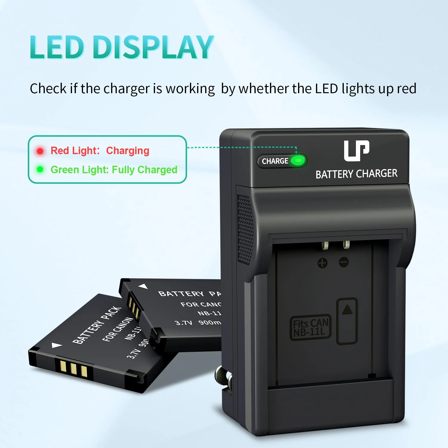 LP NB-11L Battery and Charger,2-Pack 900mAh Batteries for Canon PowerShot Elph 180 Elph 360 Elph 110 Elph 130 Elph 135 Elph 150 Elph 190 Elph 320 Elph 340 Elph 350, A4000 SX420 SX410 SX400 and More - Image 6