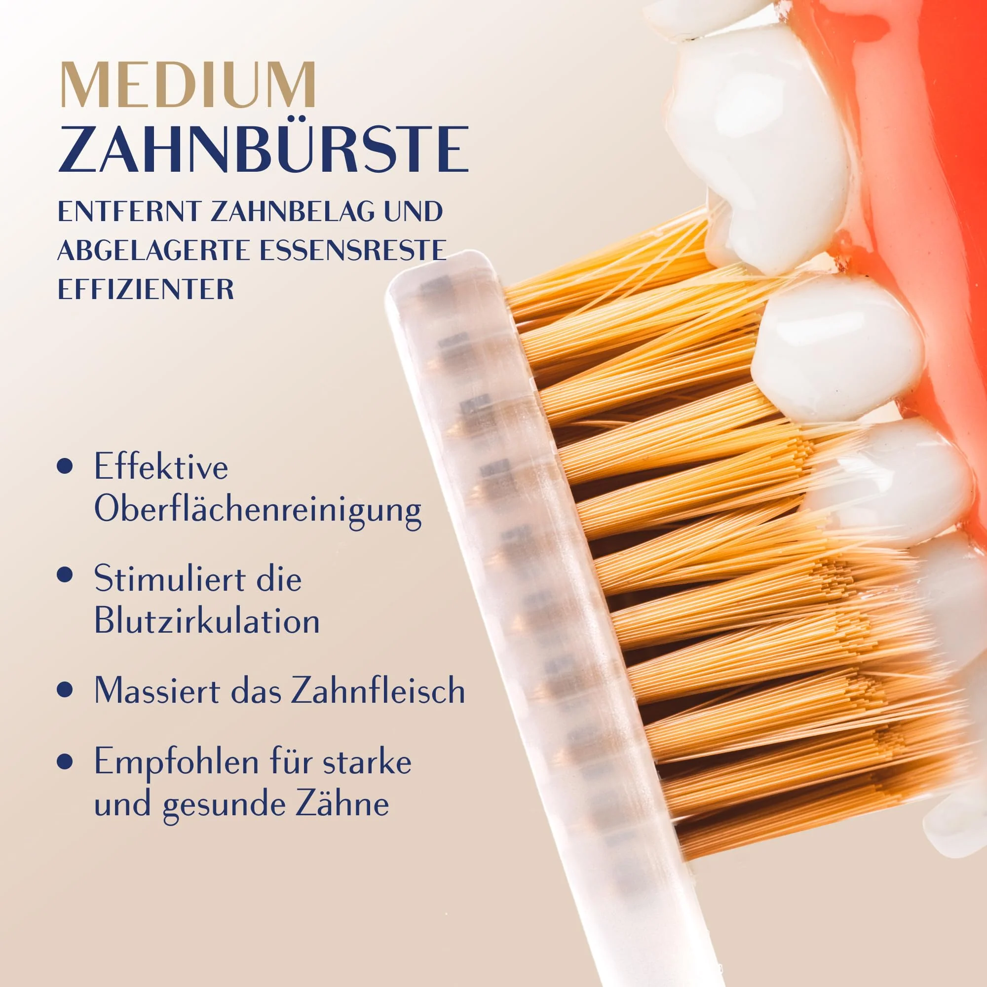 Manual Toothbrush Medium for Adults, Floss Toothbrush with Gold, Yellow Royal Denta - Image 5