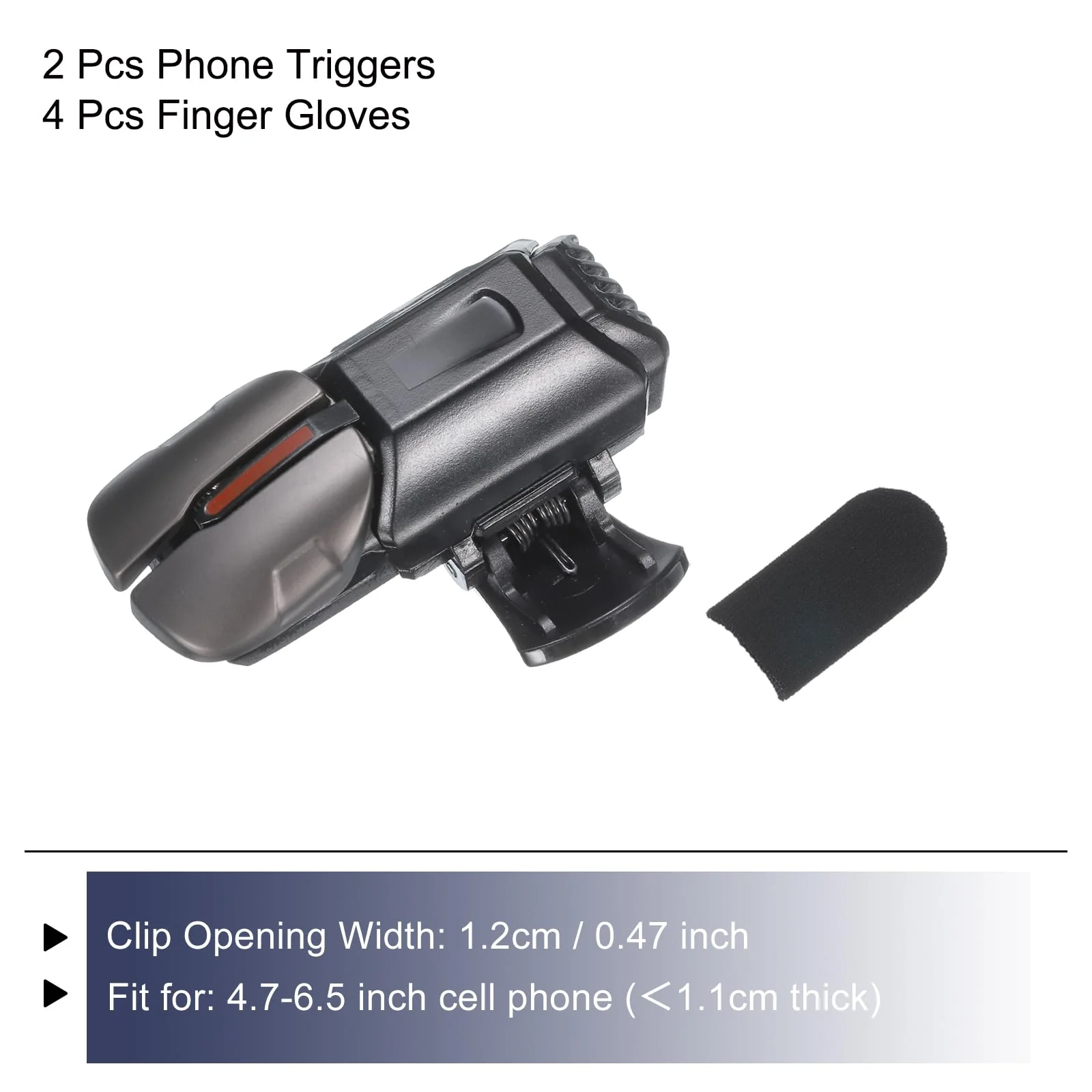 MECCANIXITY Gaming Triggers Mobile Game Controller G21 Six-Finger Linkage Aim & Fire Keys Button High Sensitive for 4.7-6.5 Inch Cell Phone with 4 Finger Gloves - Image 3