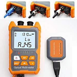 Mini Optical Fiber Power Meter FC/SC/ST Universal Interface Fiber Tester Integrated OPM, VFL, and RJ45 Functions Li-ion Battery USB Charge (OPM&VFL-2Mw-Li) OPM&VFL-2Mw-Li