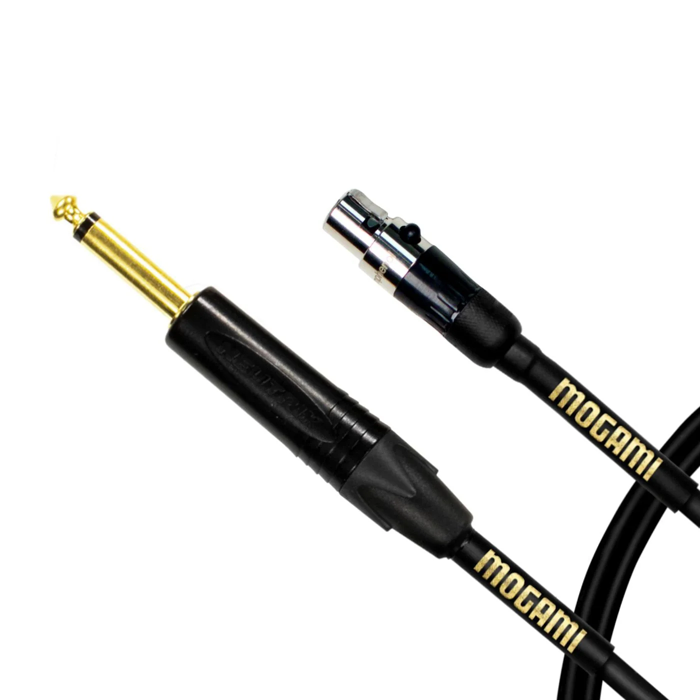 Mogami Gold BPSH TS-18 Belt Pack Instrument Cable for Wireless Instrument Systems, 1/4" TS Male Plug to Mini XLR-Female 4-Pin, Straight Connectors, 18 Inch