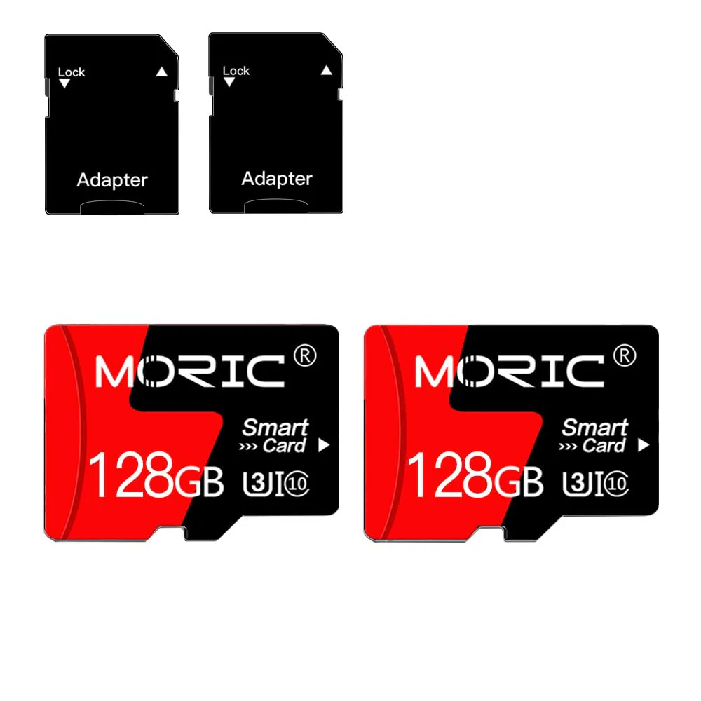 MORIC 2 Pack 128GB Micro SD Card with Adapter High Speed Memory Card,C10 A1 Memory TF Card for Camera/Dash Cam/Smartphone/Tablet/Drone 128GB*2