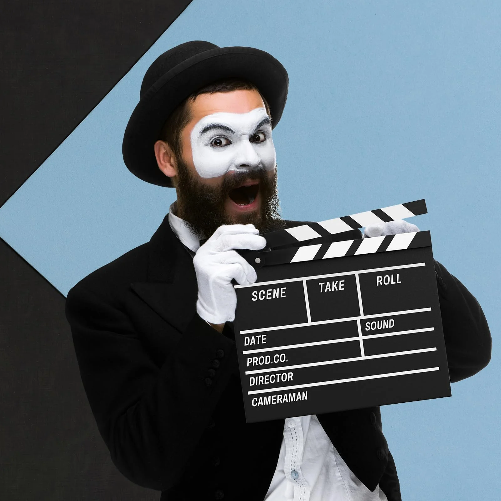 Movie Film Clapboard Hollywood Wooden-Clapper Board Directors Photography Studio Video TV Clapper Board with Erasable Pen Movie Theater Props Decor,Black Clap Board 10.5 X 11.7 inches (Black) Black - Image 5