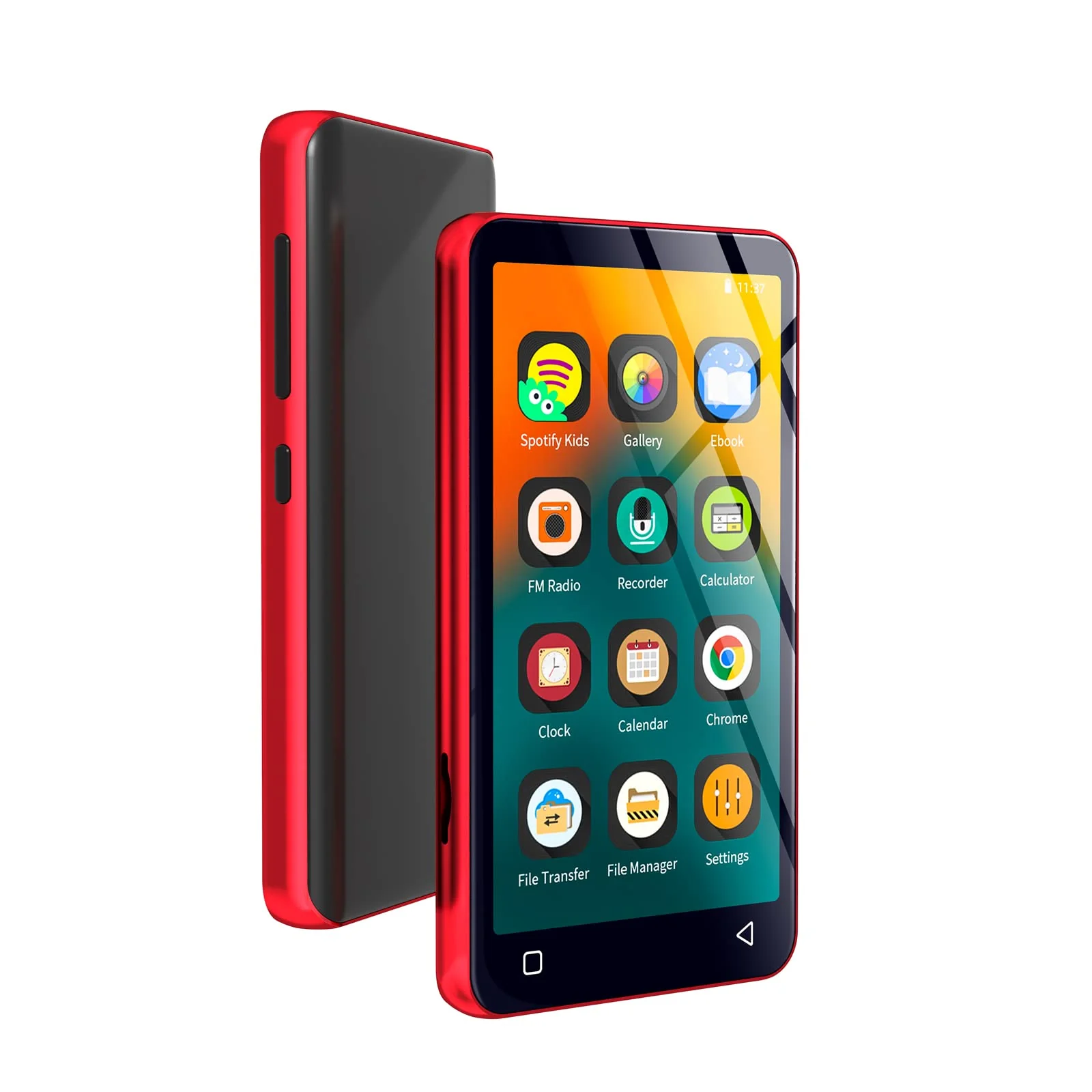 MP3 Player with Bluetooth and WiFi,MP3 Player with Spotify,Spotify Kids,Audible,Pandora,Amazon Music,4" Music Player MP4 Up to 1TB(80GB,Red_Black) 80GB Red